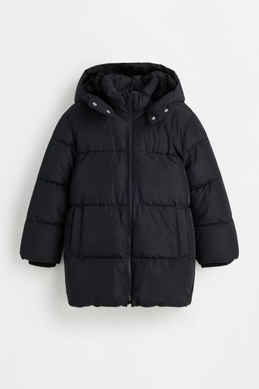 Hooded quilted coat — BLACK 2