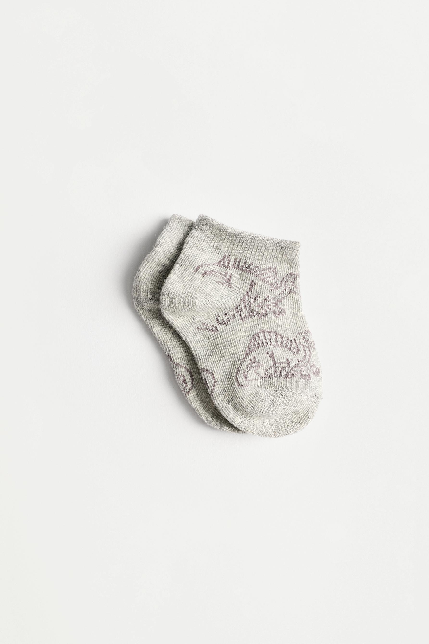 Dinosaur Ankle Socks (7-Pack) — GREY MARL