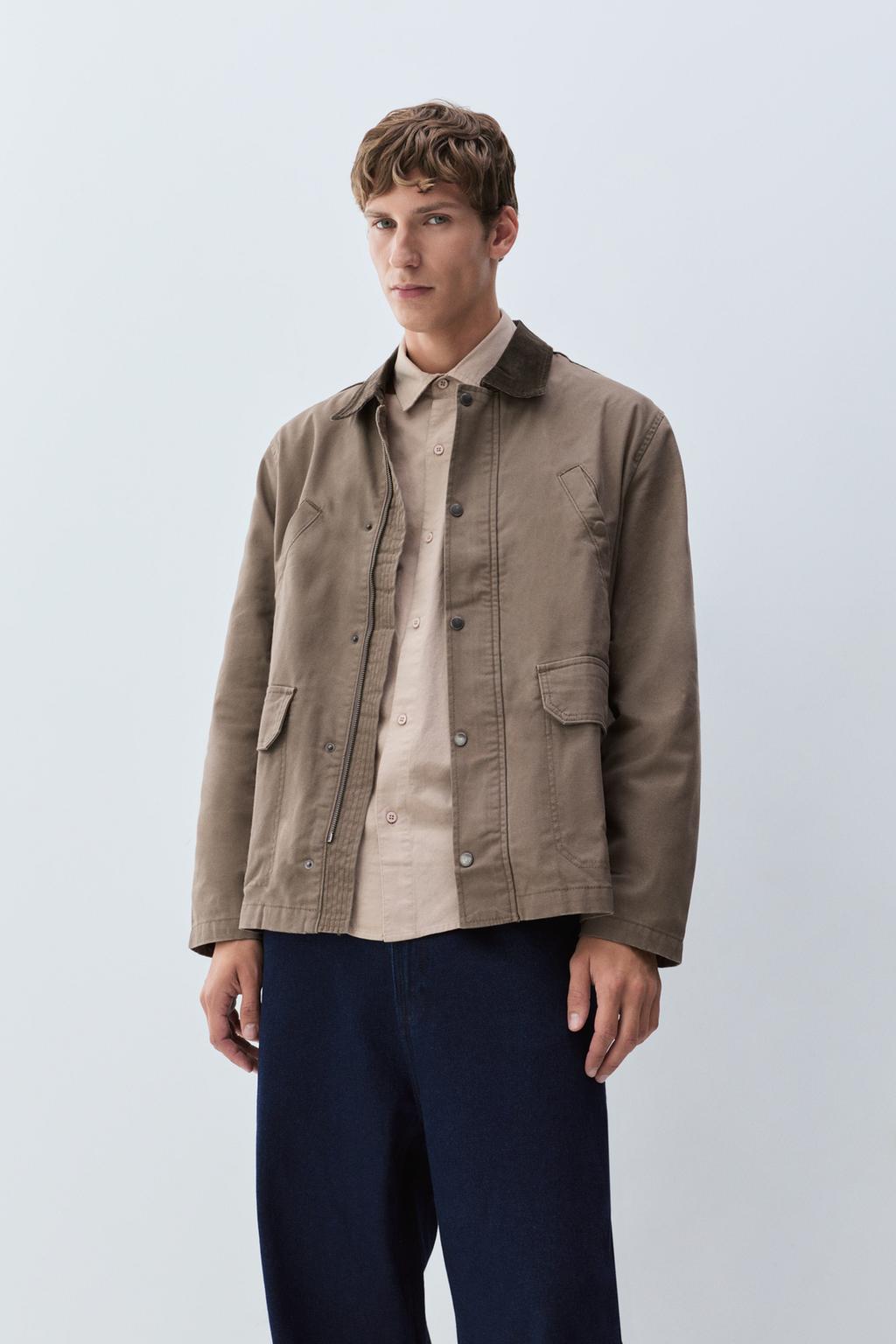 Corduroy collar parka