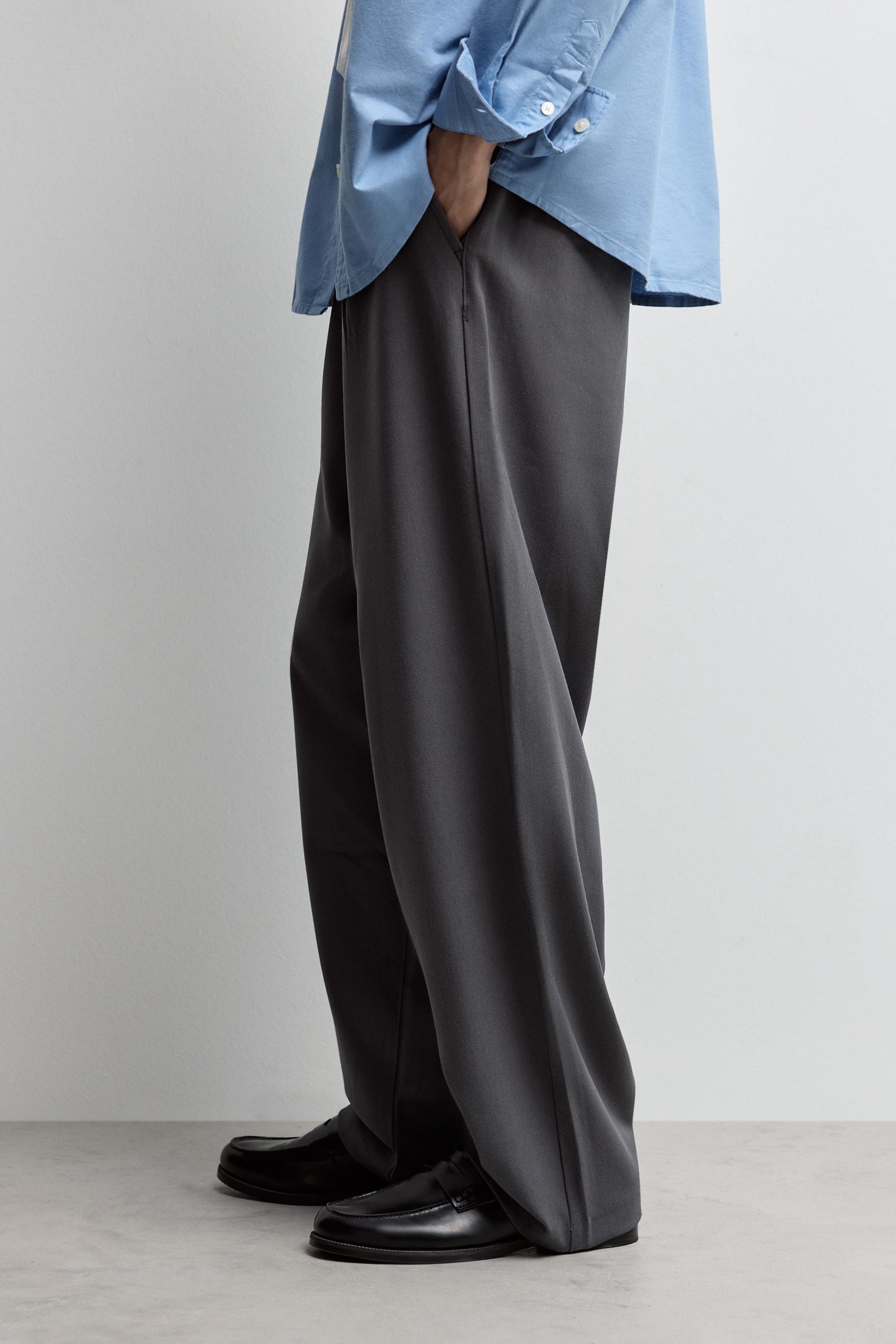 Wide-leg tailored trousers — ANTHRACITE GREY