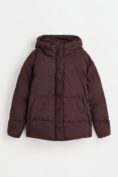 Hooded puffer jacket — CHOCOLATE 1