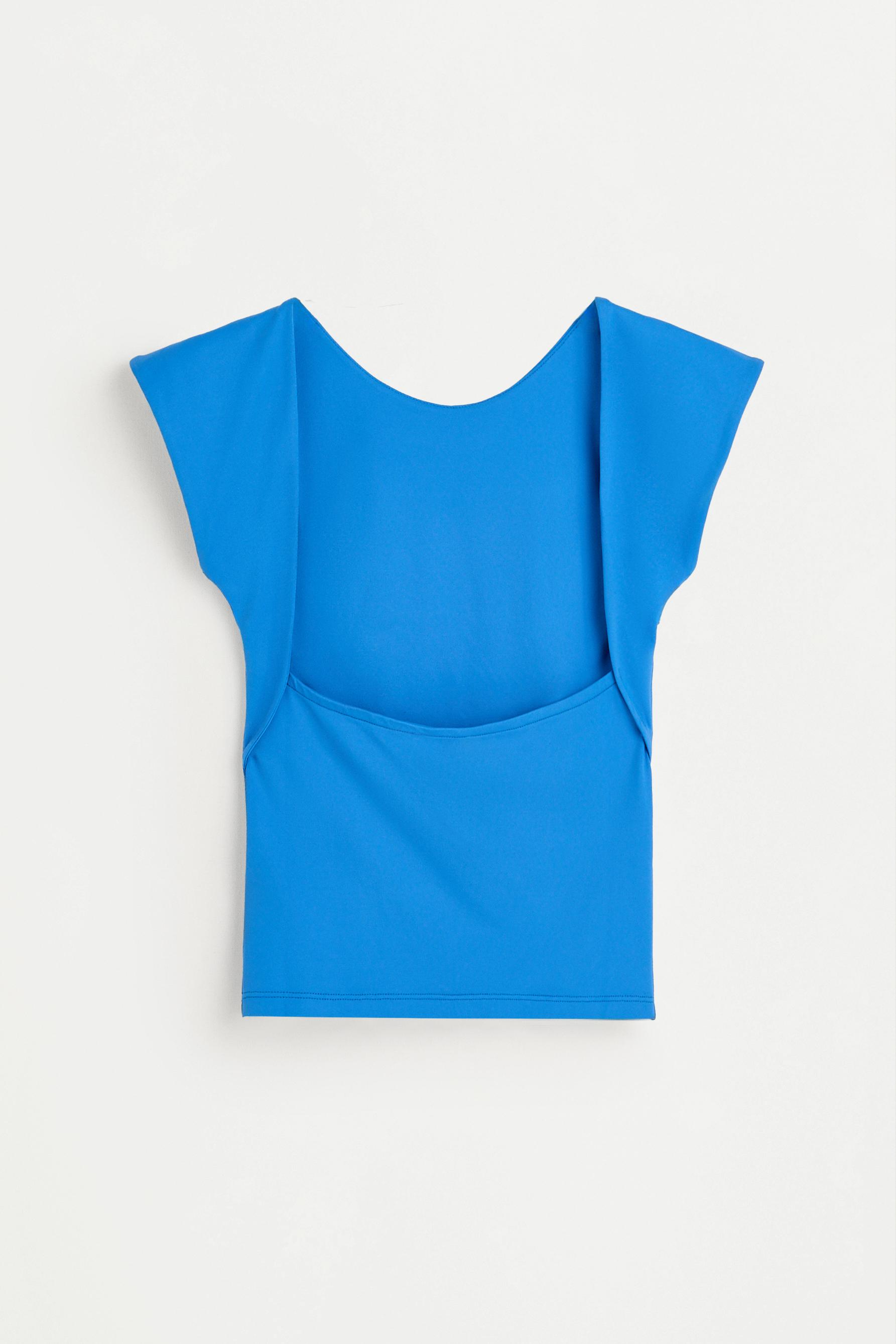 Polyamide T-shirt with open back — DEEP BLUE