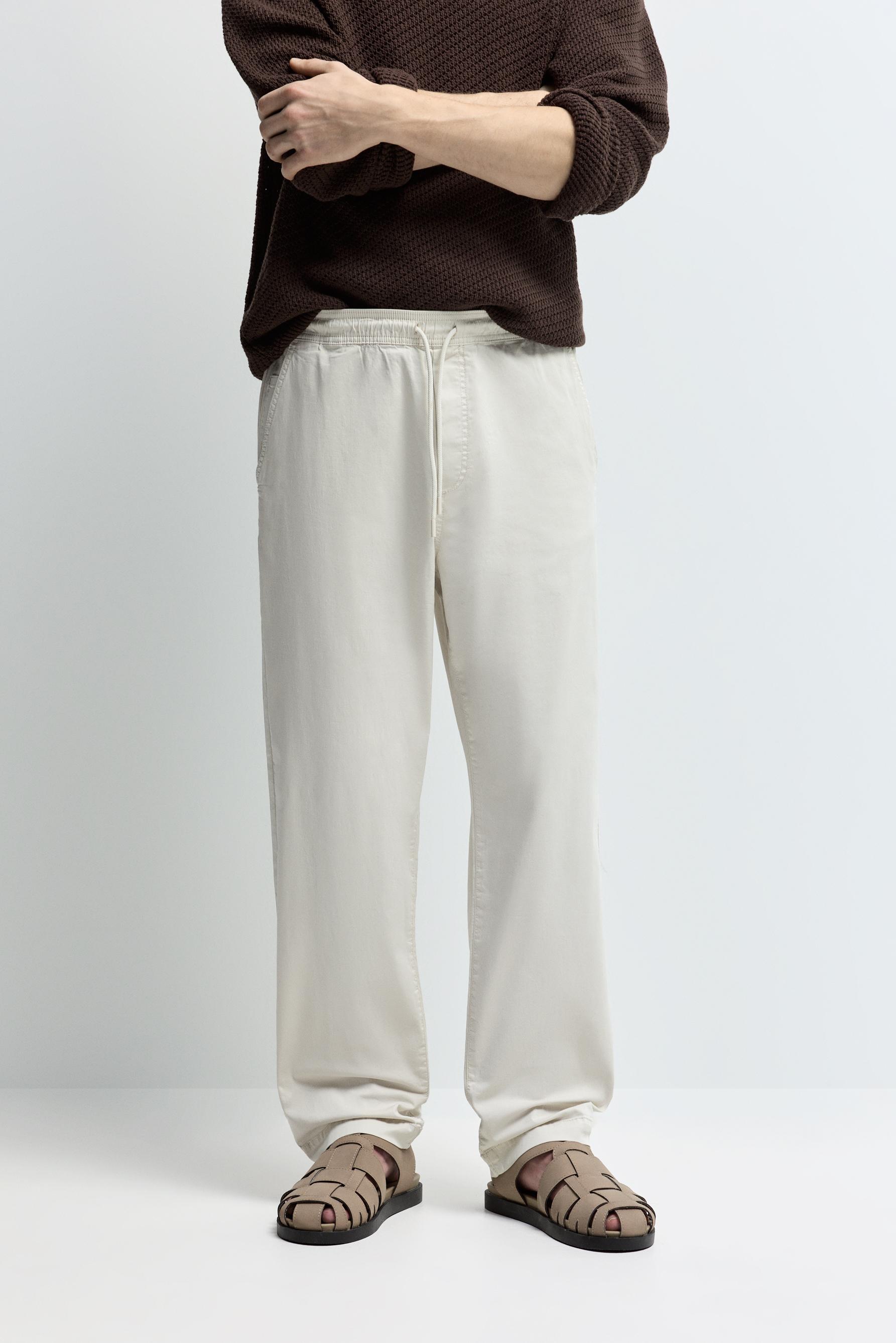 Slim fit jogger trousers — ECRU