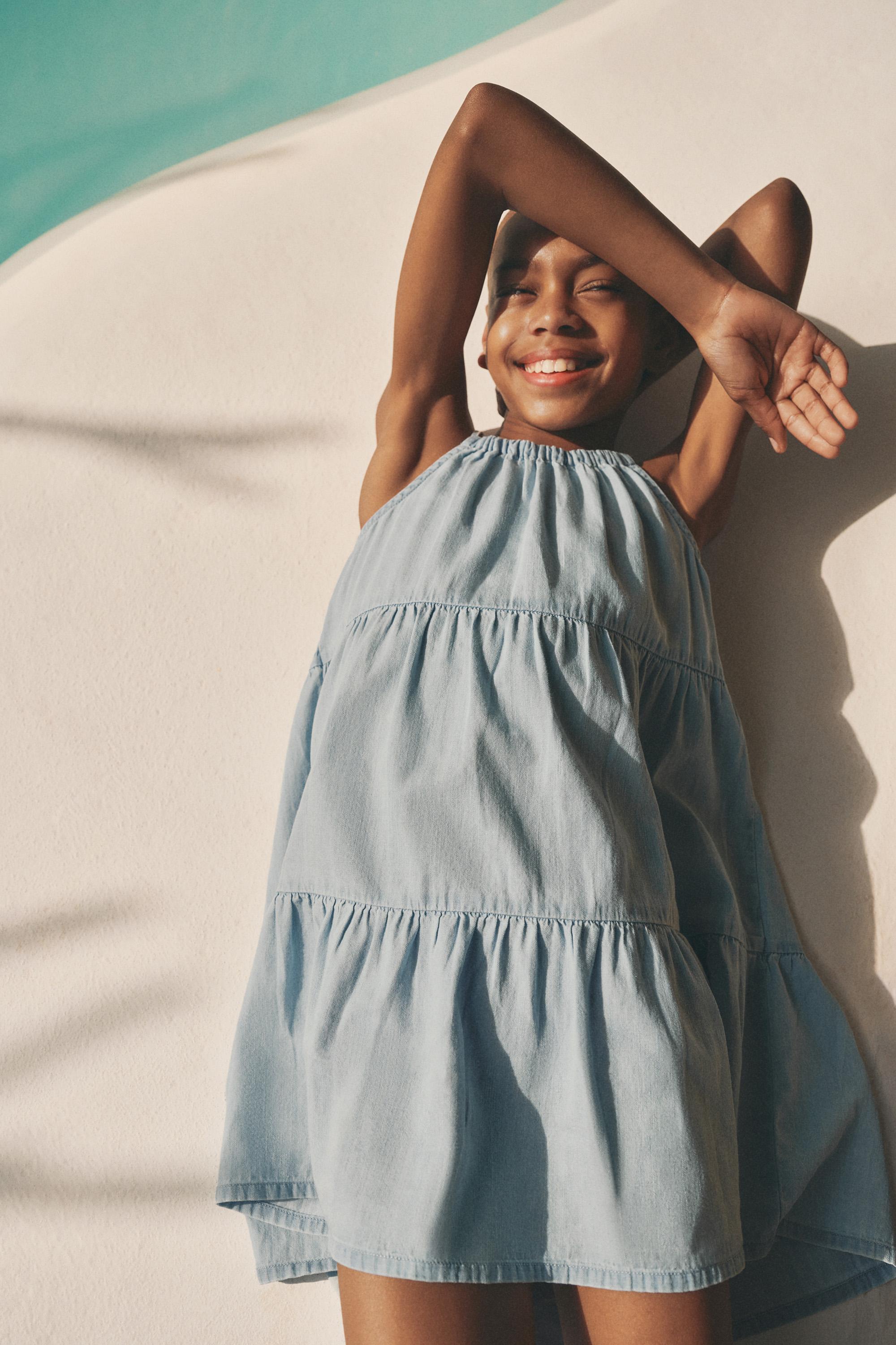 Lightweight denim dress — FADED BLUE
