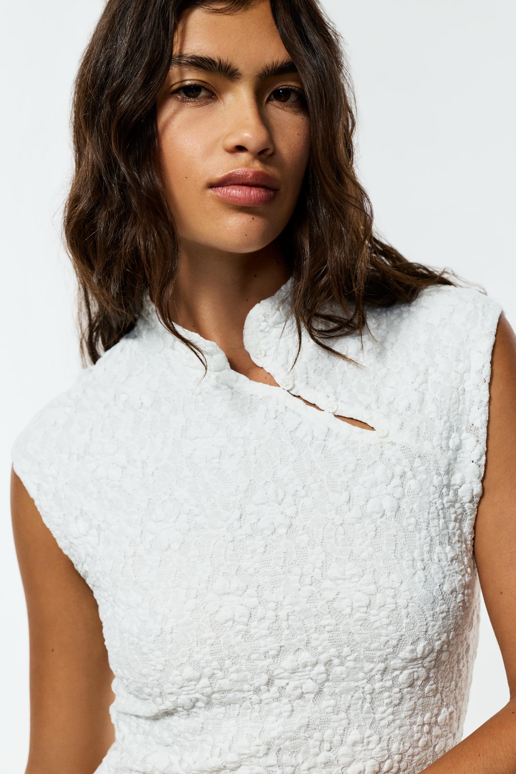 Lace midi dress — OFF WHITE