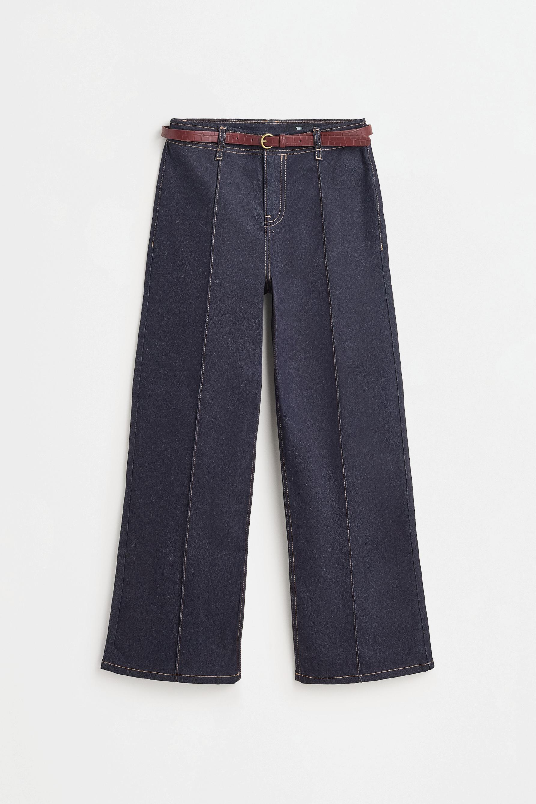 Straight leg seam detail jeans — NAVY