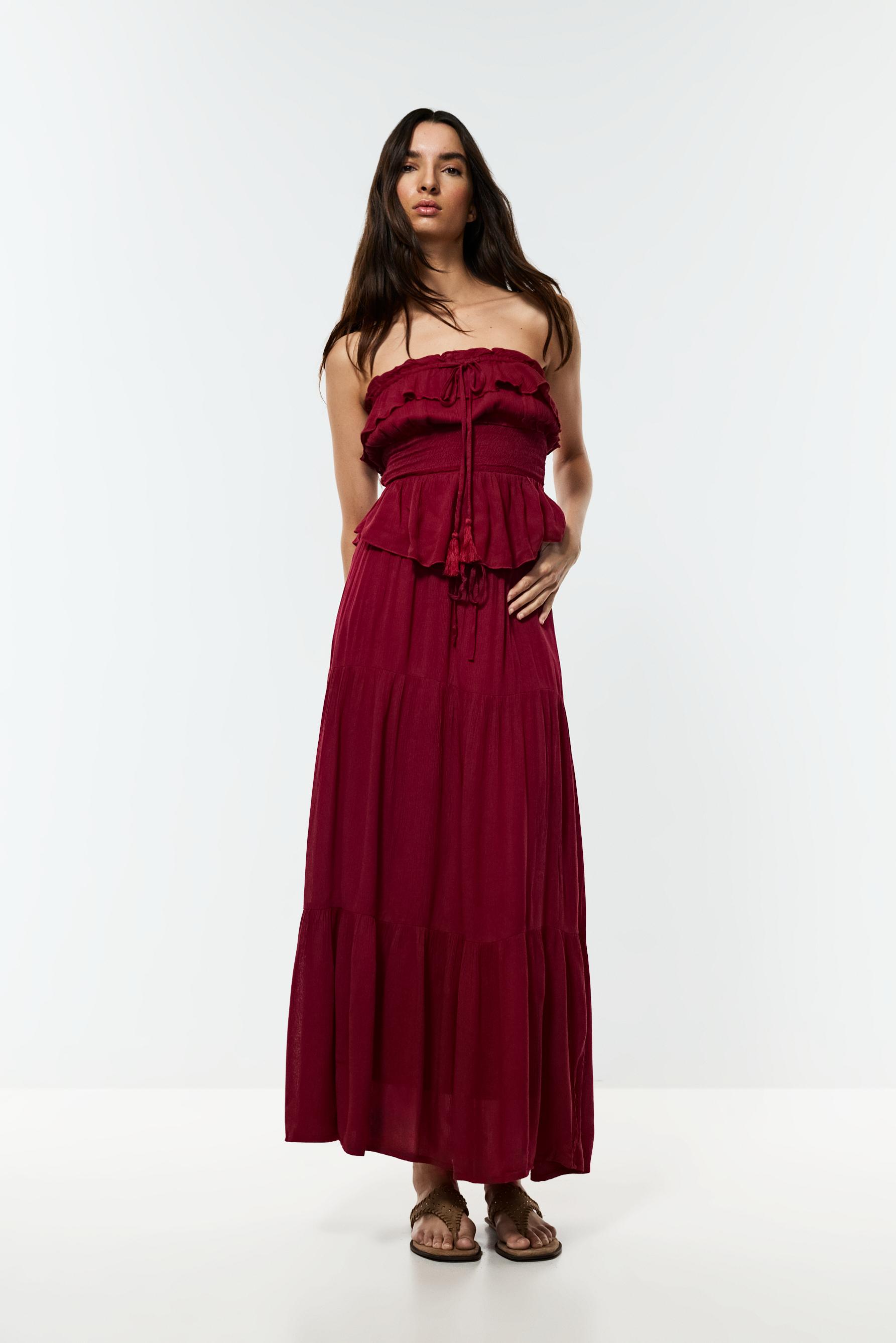 Ruffled top — MAROON