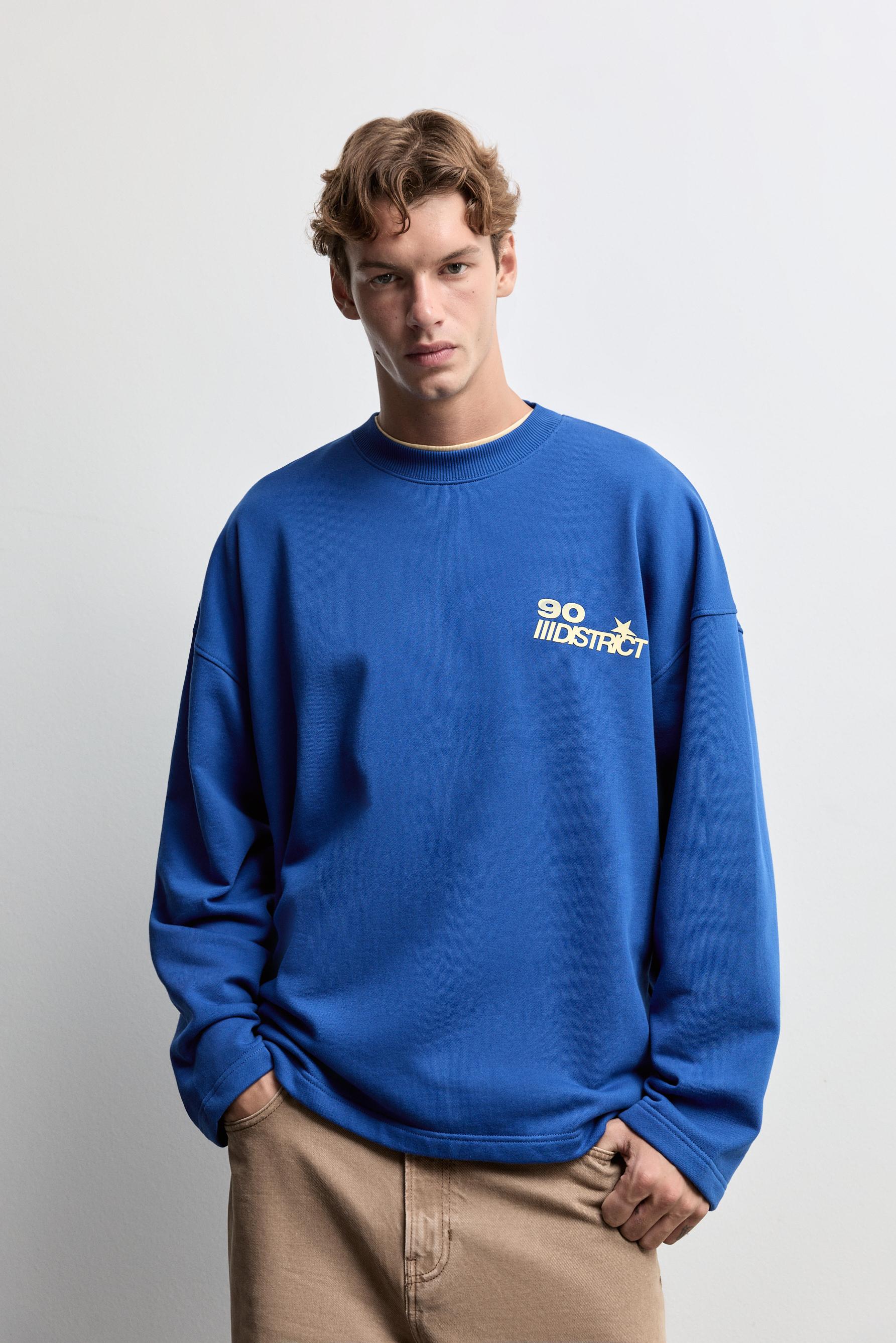 Printed sweatshirt — COBALT GREY
