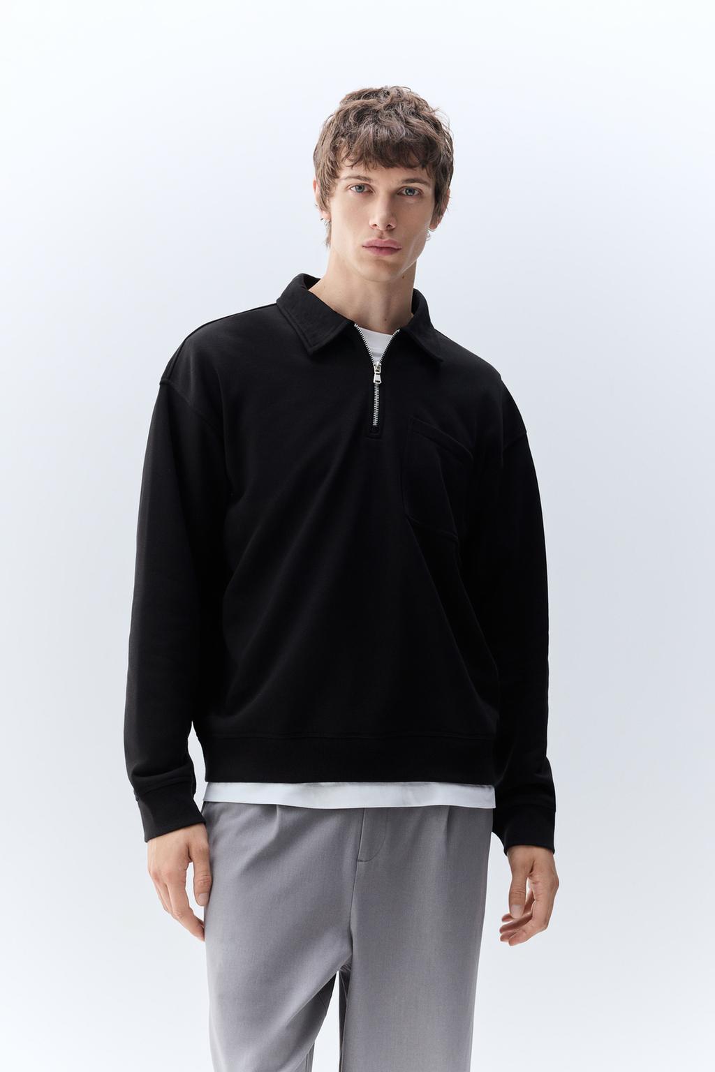 Polo collar sweatshirt