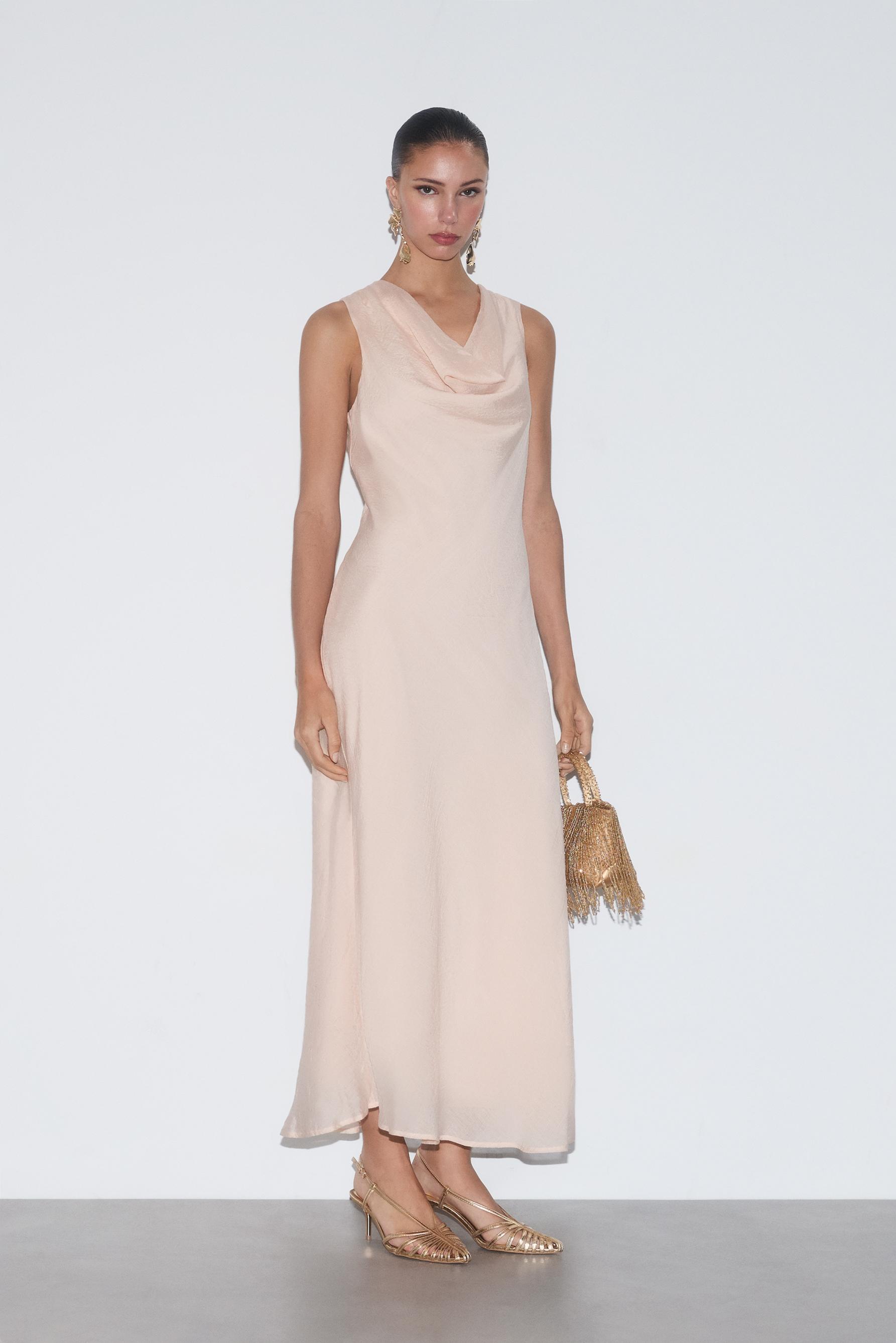 Vestido midi drapeado