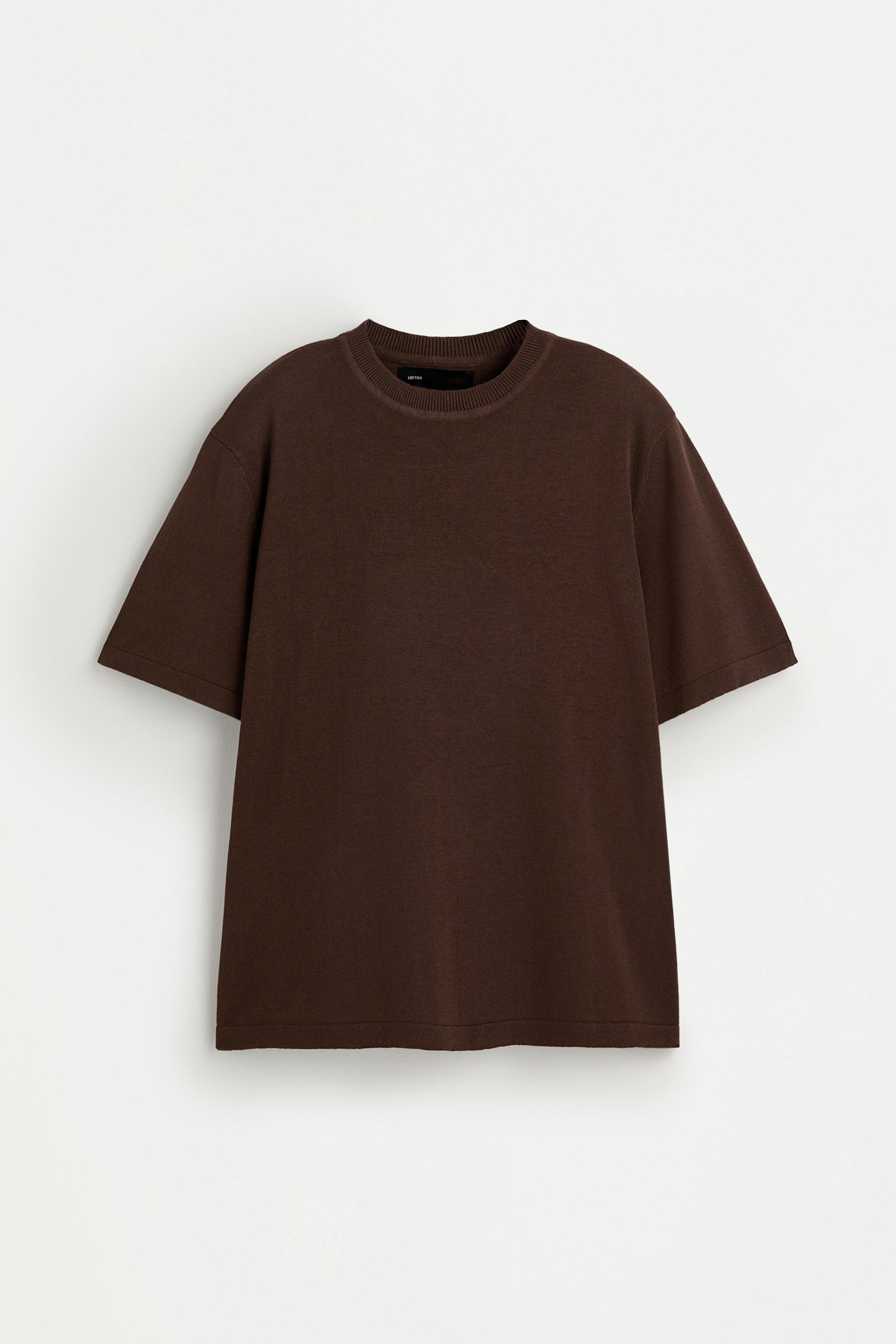 Basic knit T-shirt — CHOCOLATE