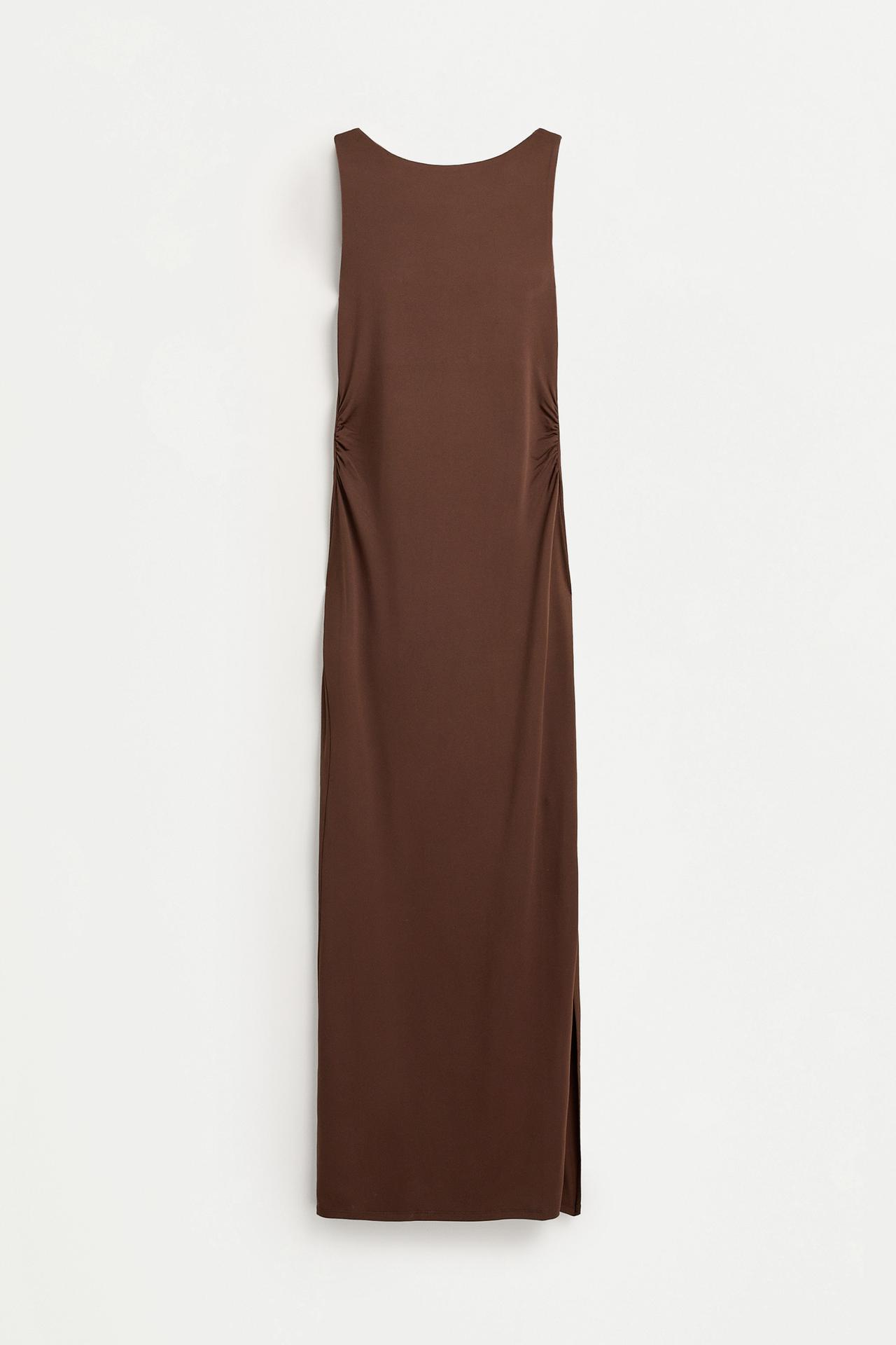 Polyamide midi dress — BROWN