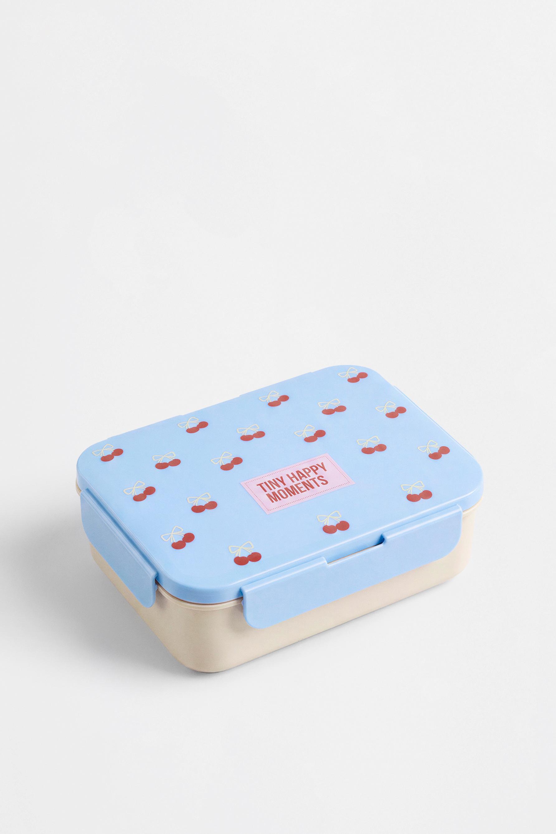 Cherry print lunch box with compartments — VARIOUS
