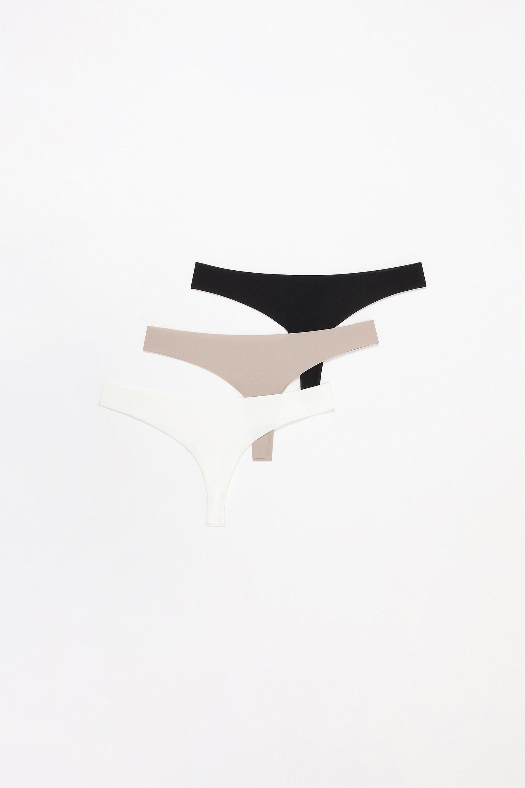 3-Pack of microfibre thongs — WHITE