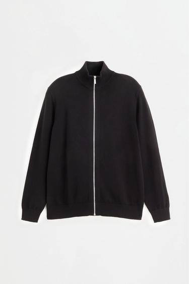 Mock-neck zip sweater — BLACK 6