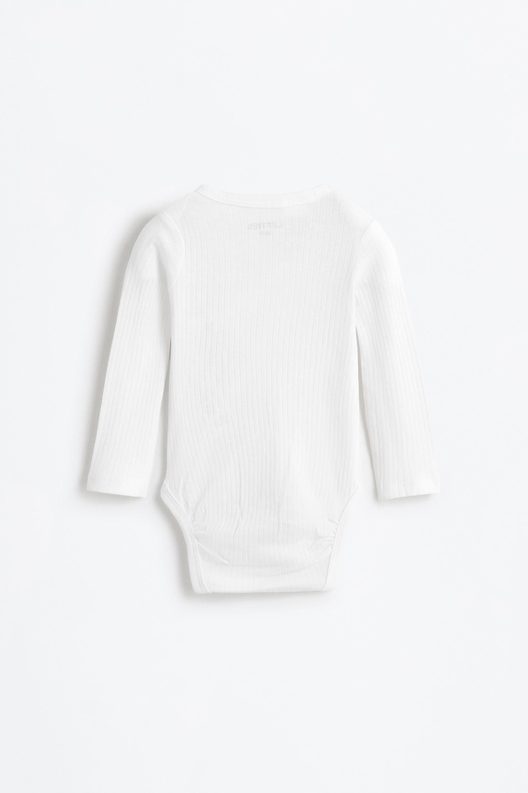 Pack of 2 ribbed kimono bodysuits — WHITE