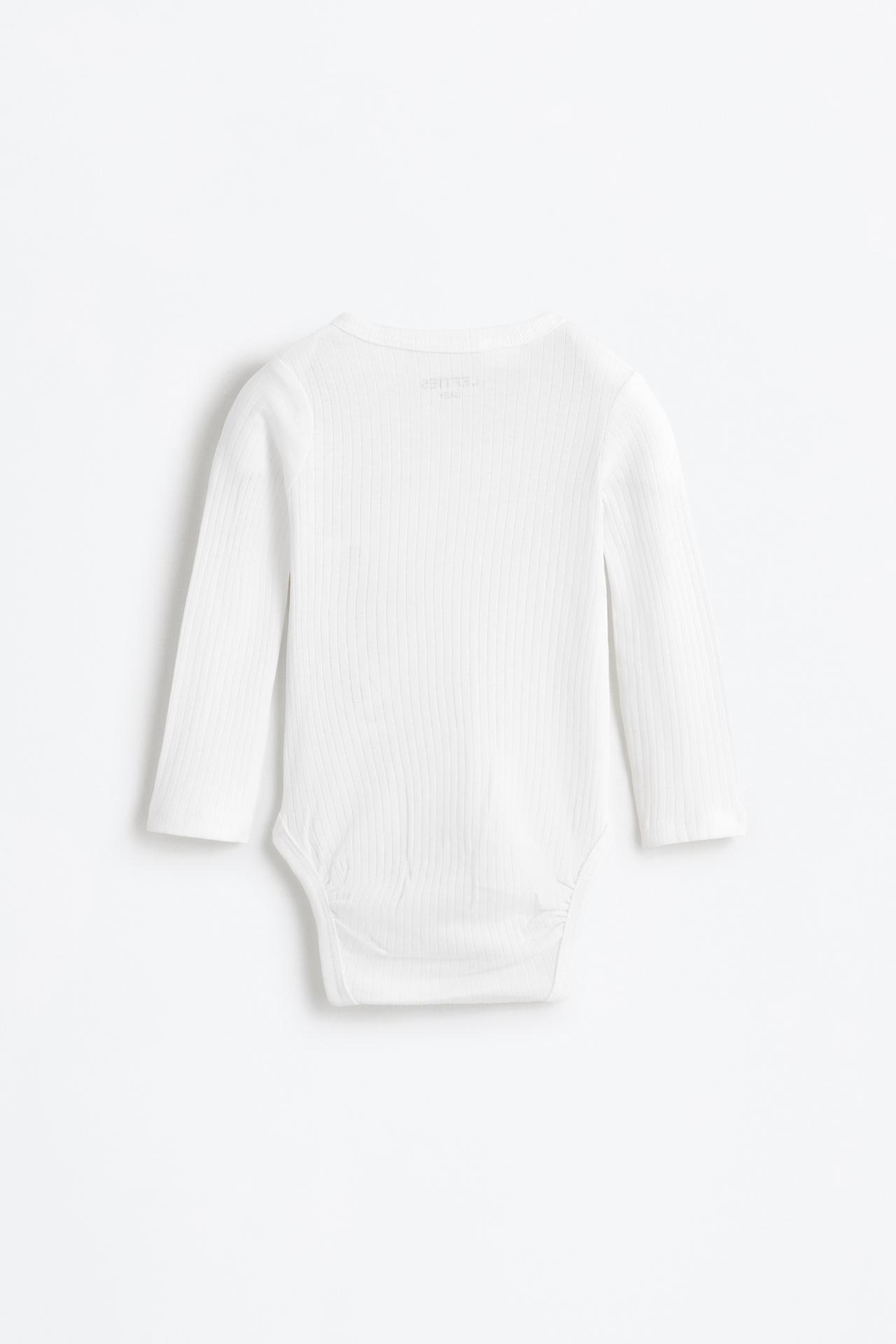Pack of 2 ribbed crossover bodysuits — WHITE