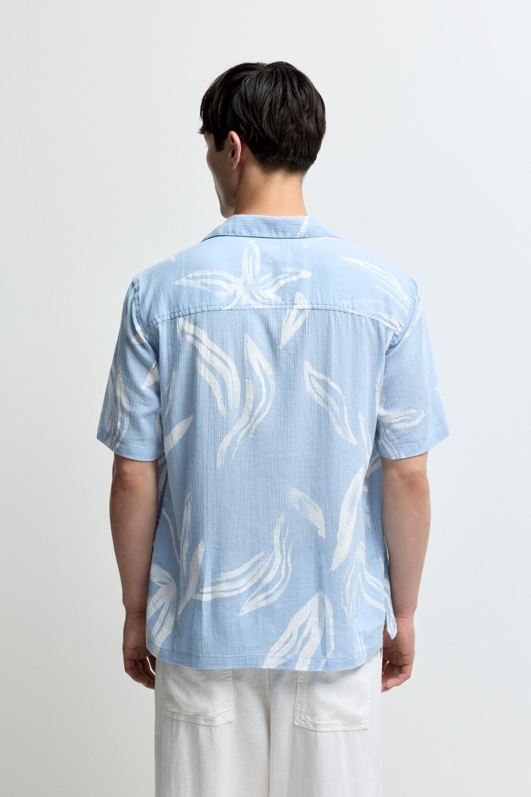 Regular fit printed shirt — SKY BLUE