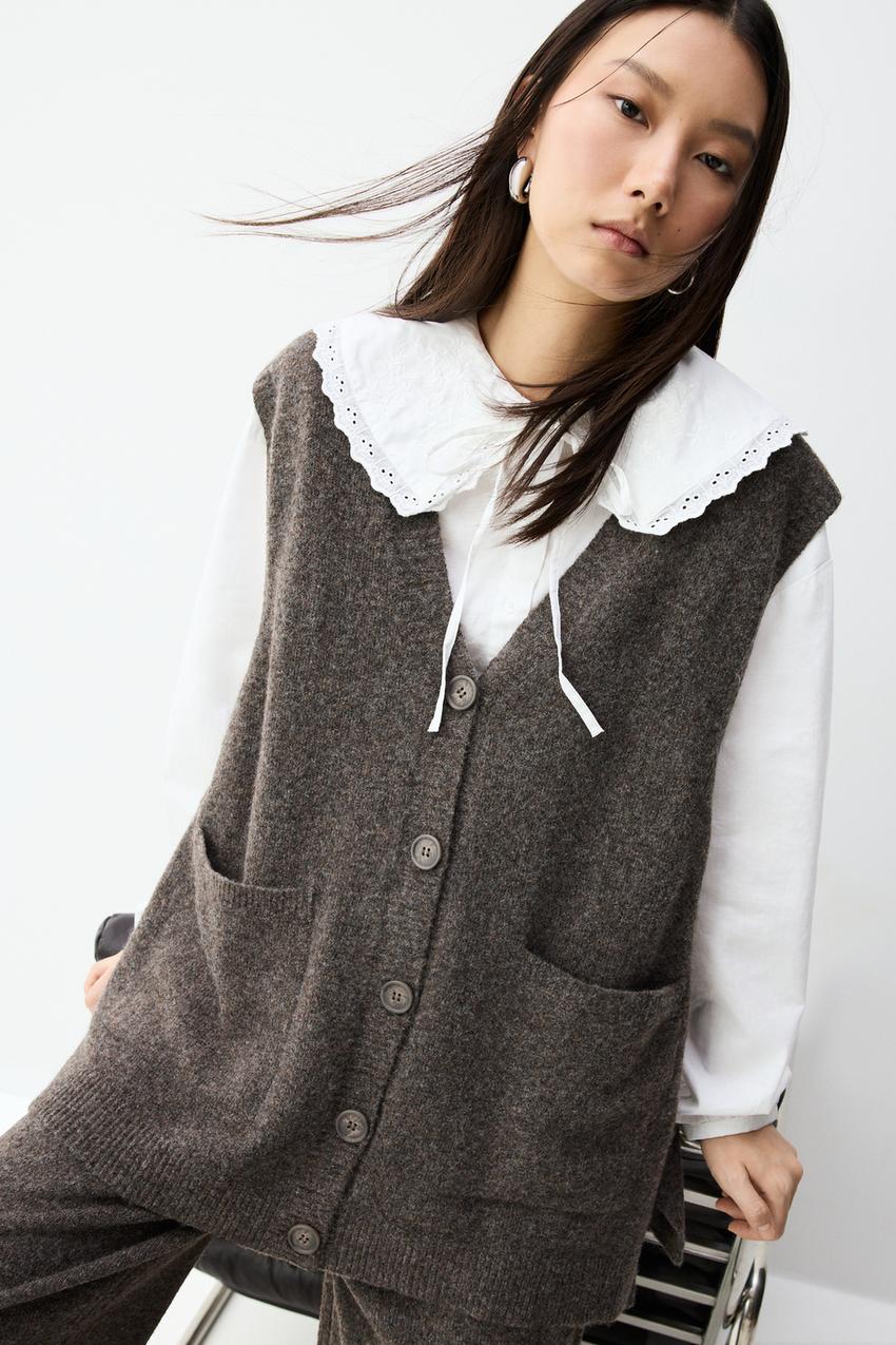 Chaleco largo punto Lefties ESPAÑA