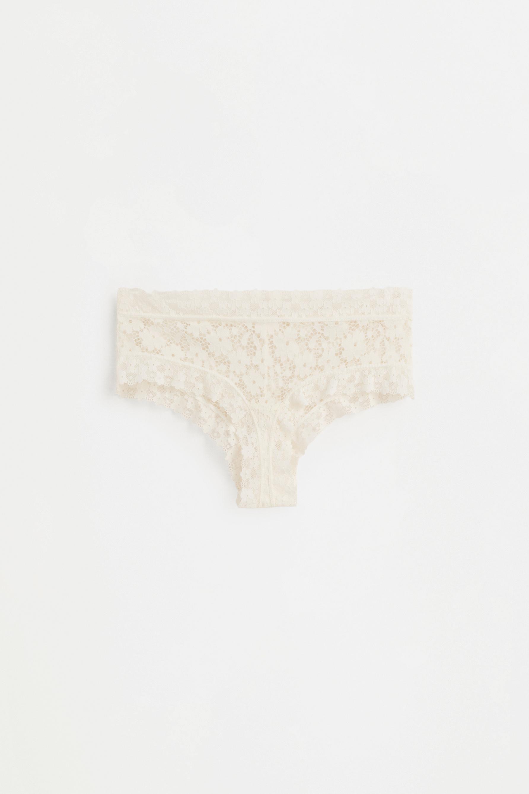 Lace hipster briefs — WHITE