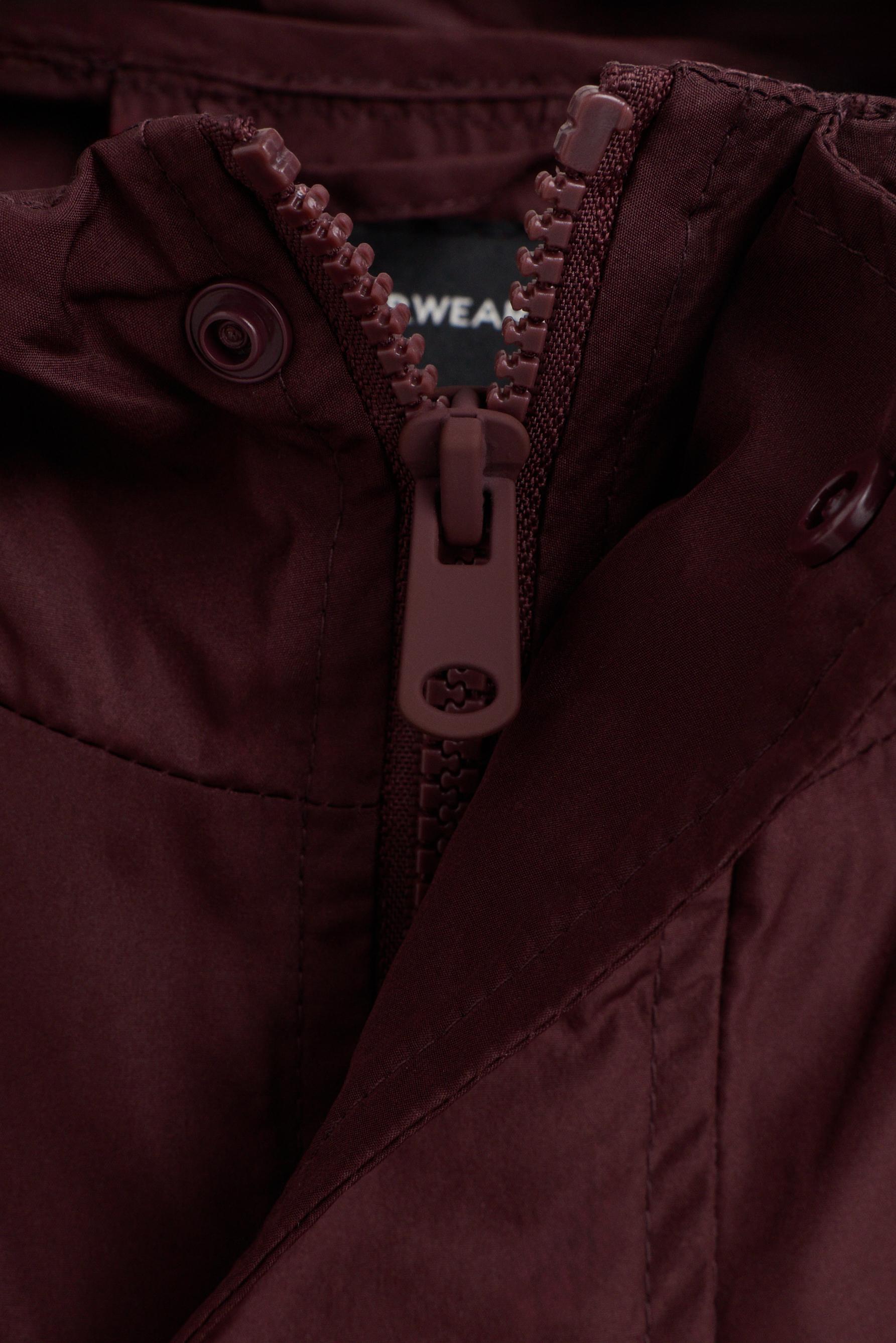 Gathered sports windbreaker — WINE