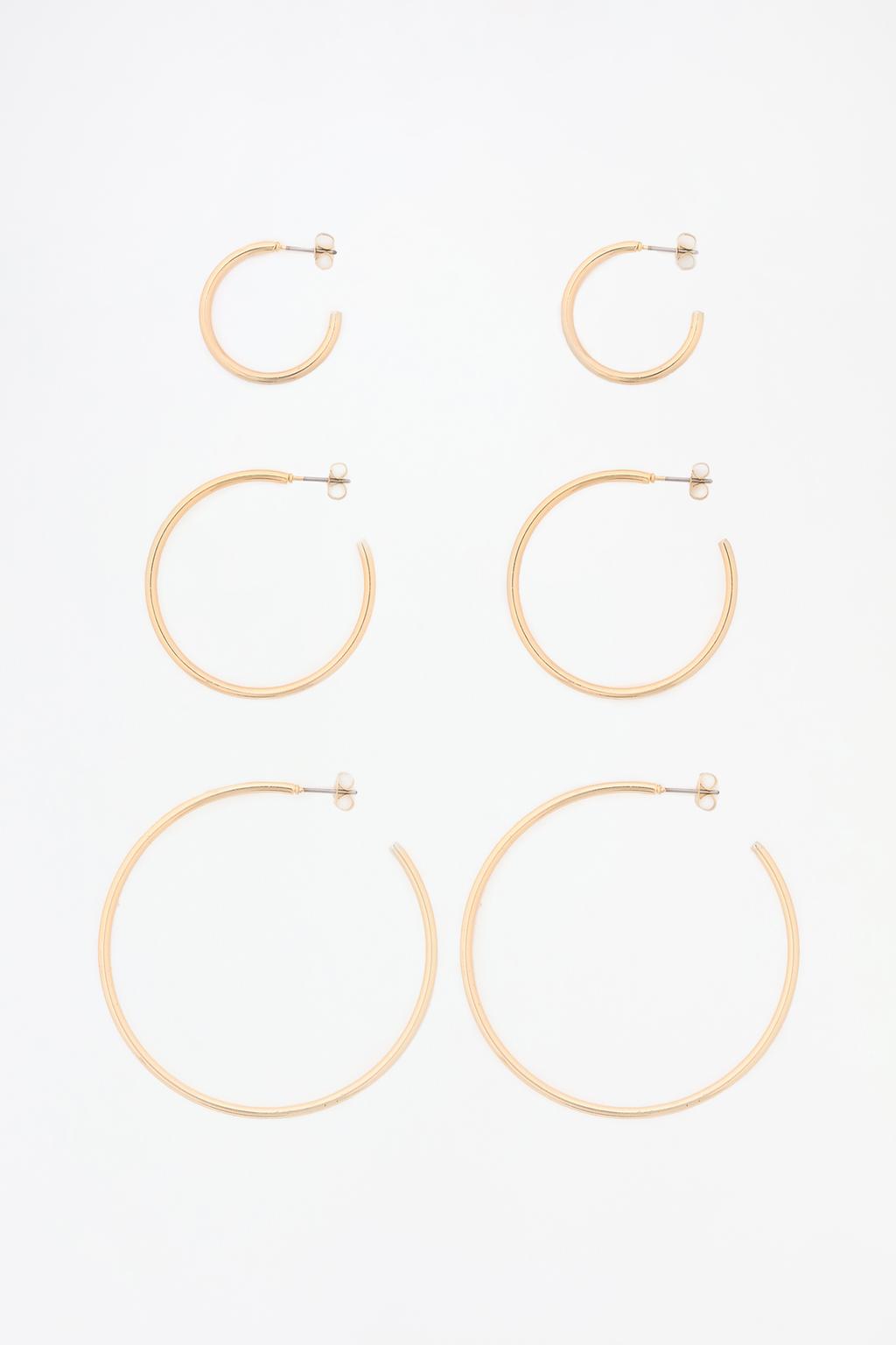 Pack of 3 hoop earrings