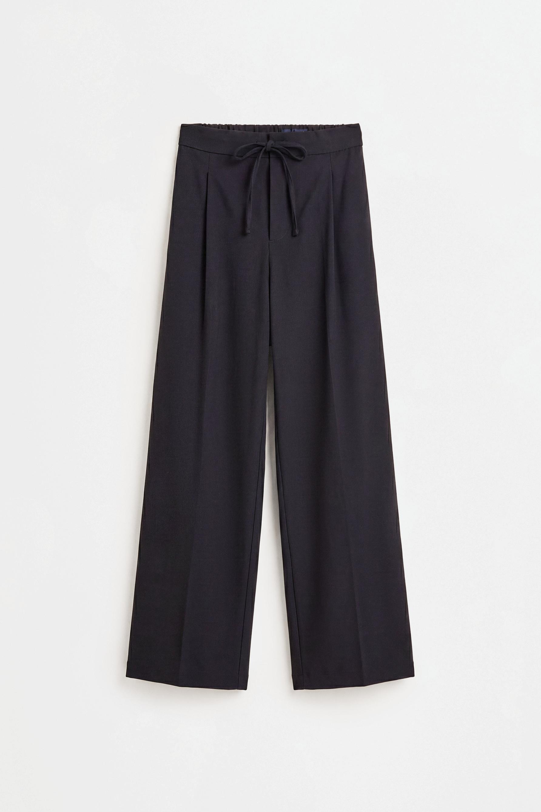 Basic straight trousers — BLACK