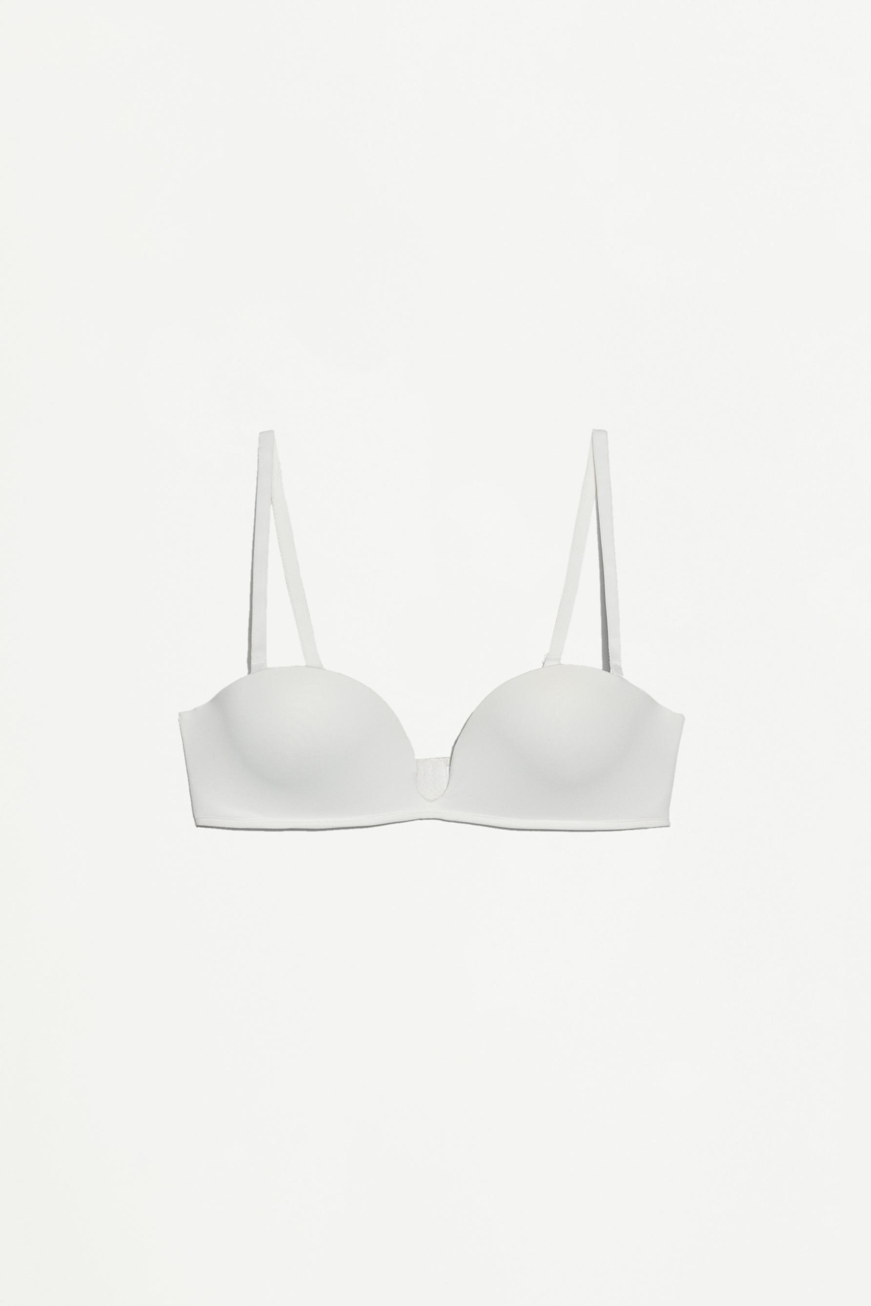 Plunge bandeau bra — WHITE