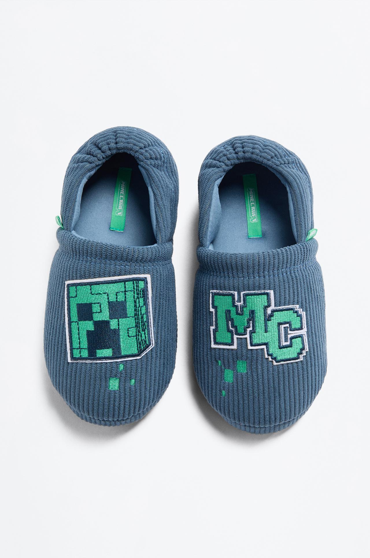 Minecraft closed house slippers — BLUE
