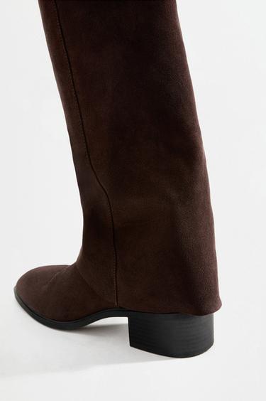 Footed boots — BROWN 4