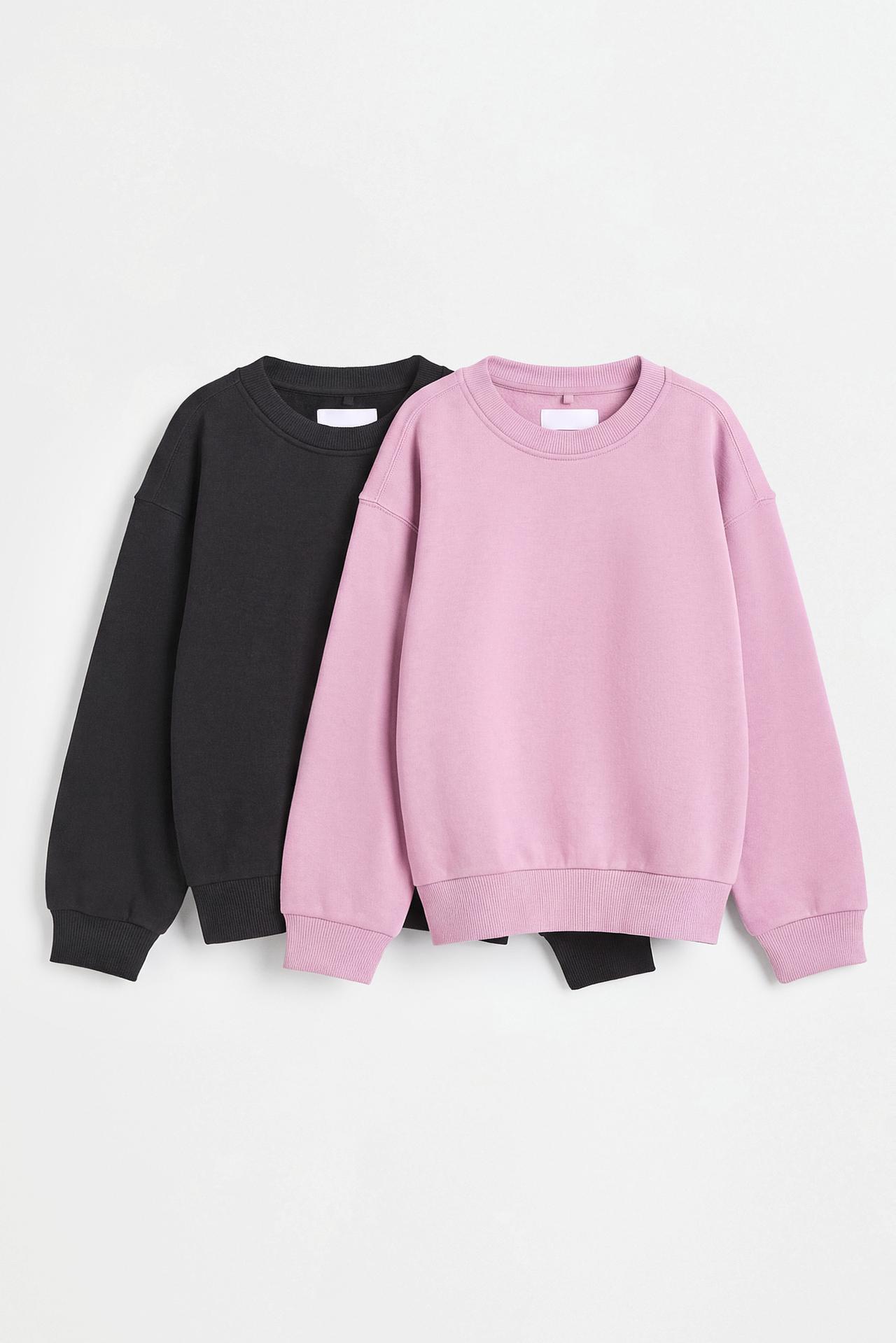 Pack of 2 plain fleece sweatshirts — FADED PINK