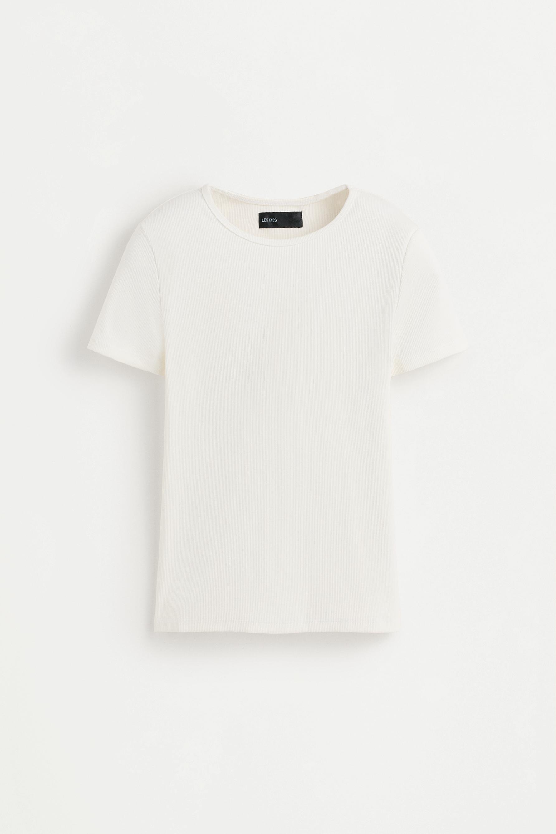 Ribbed T-shirt — WHITE