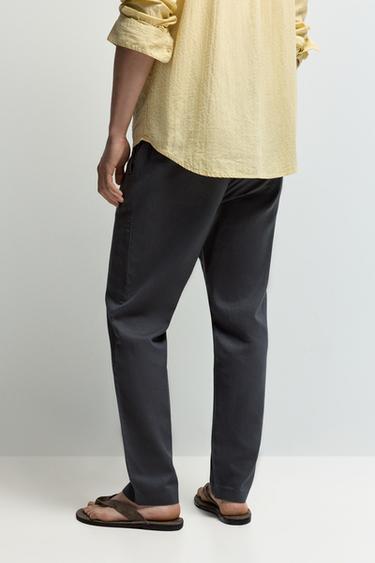 Cotton - linen smart trousers — MEDIUM GREY 4
