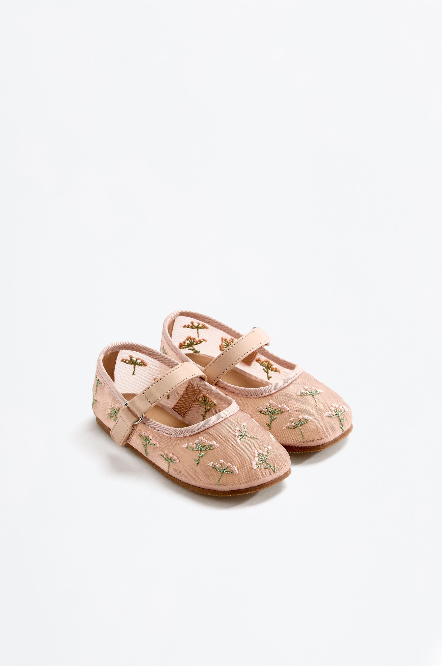 FLORAL BALLET FLAT — ECRU
