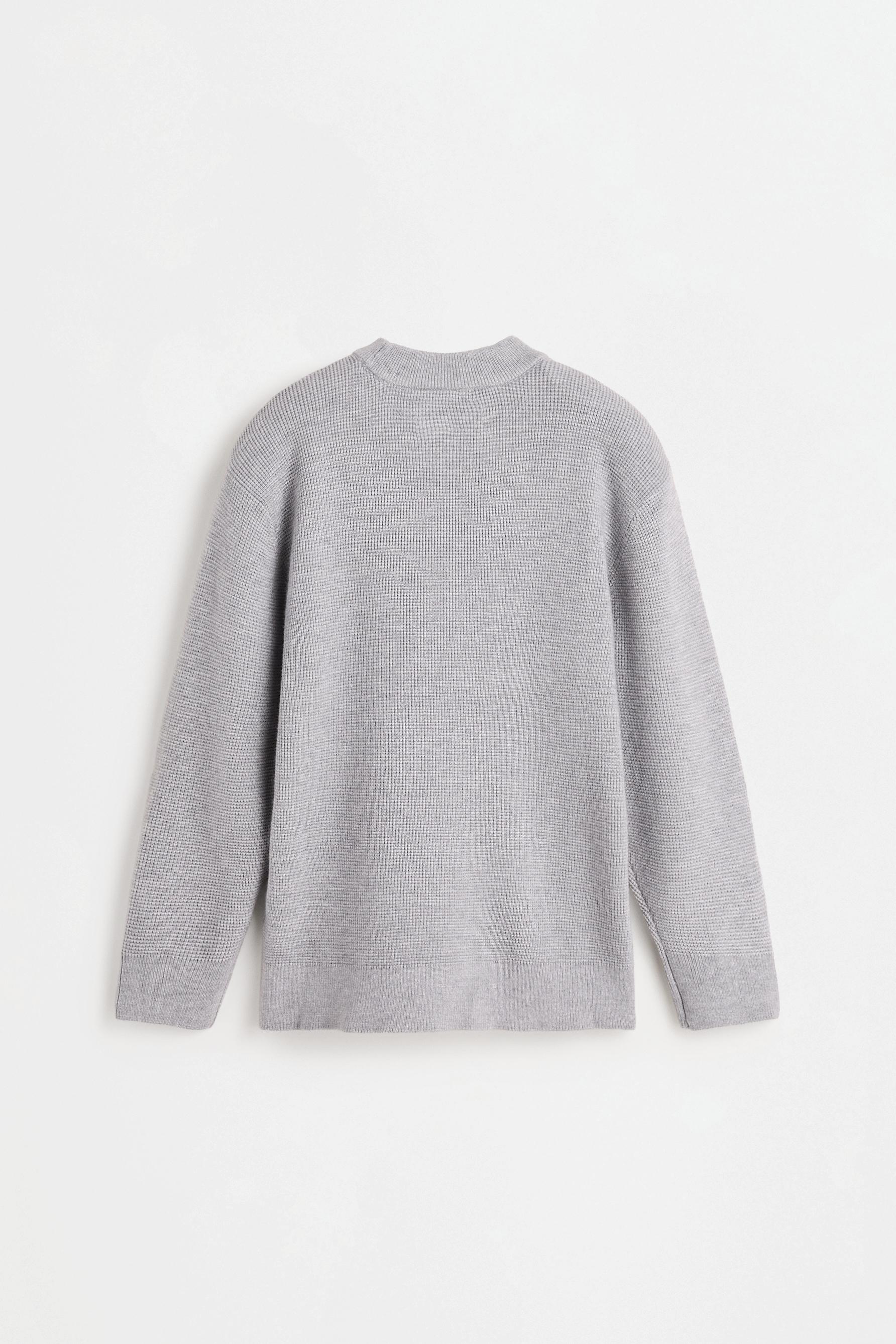 Waffle-knit sweater — GREY MARL