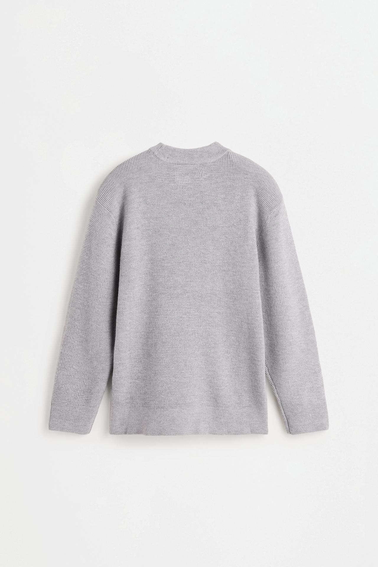 Waffle-knit sweater — GREY MARL