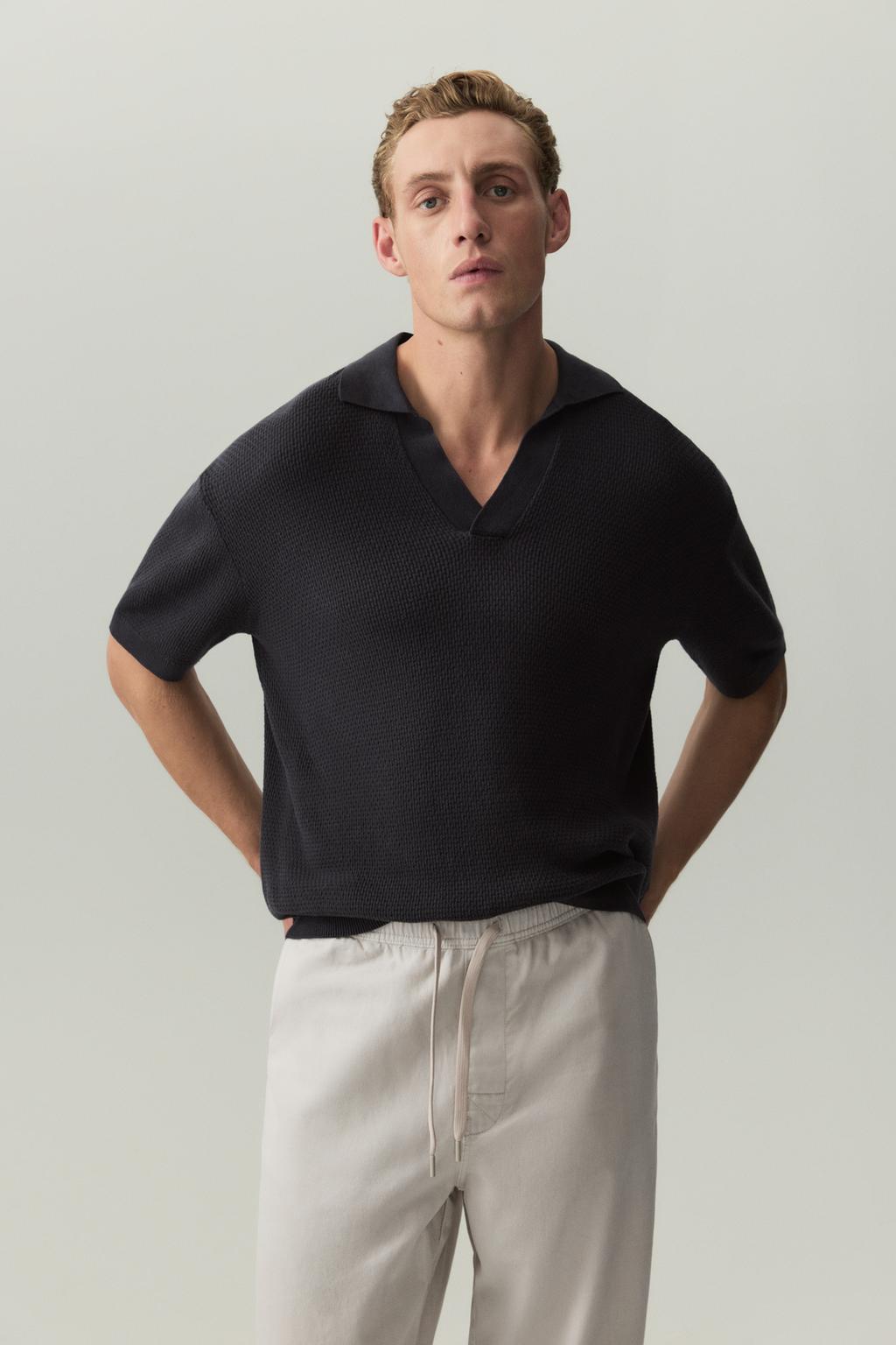 Knit polo shirt
