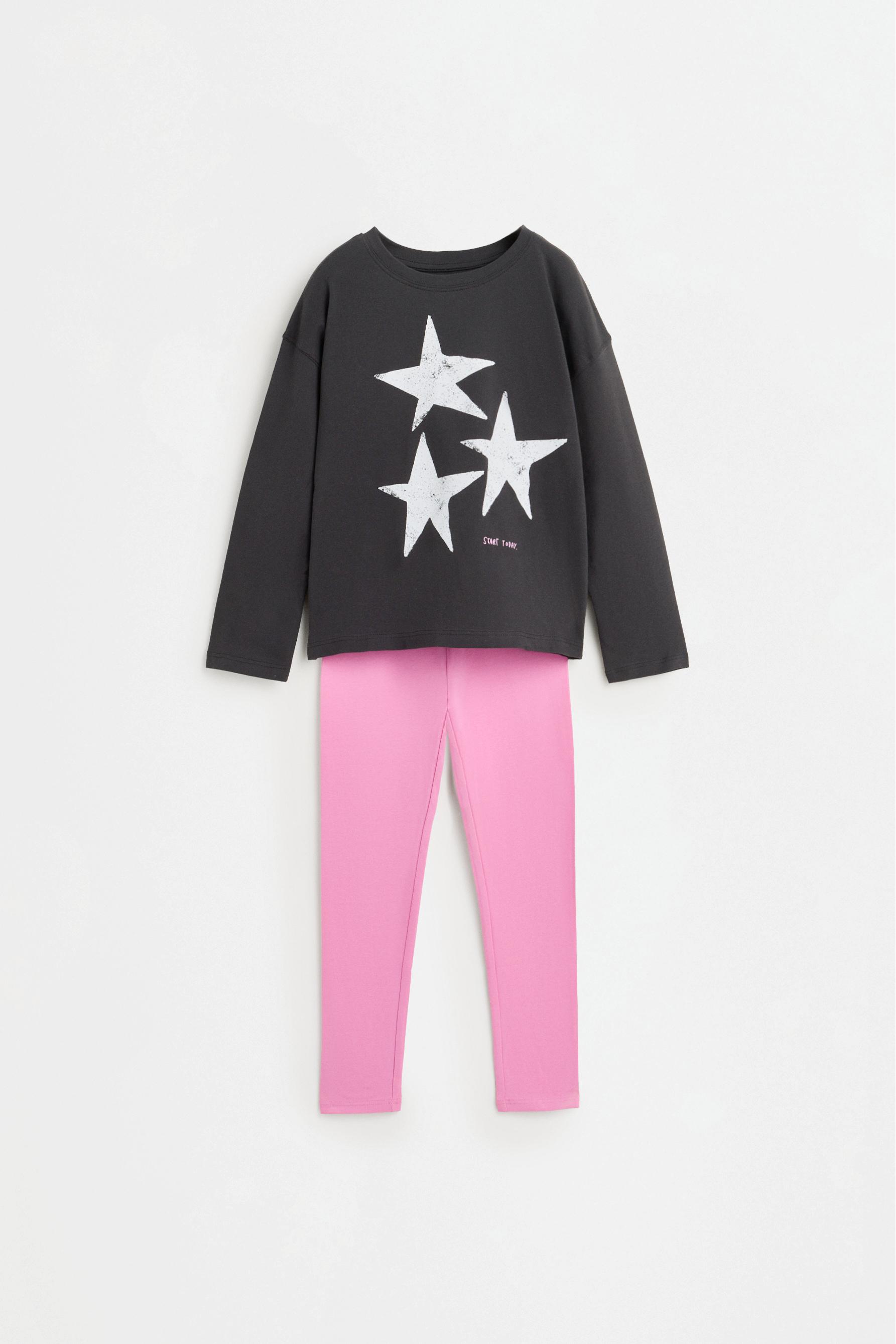 Pack of 5 mixed T-shirt and leggings sets — BLACK