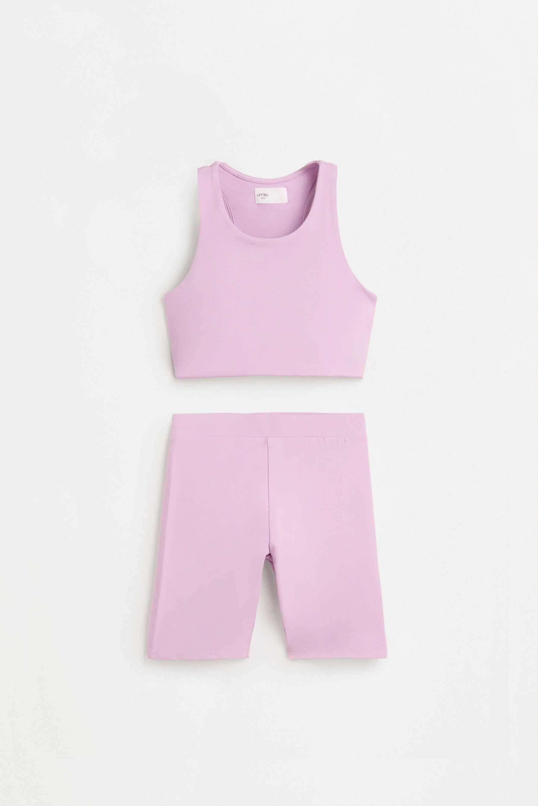 Sports top and cycling leggings co-ord set — MAUVE