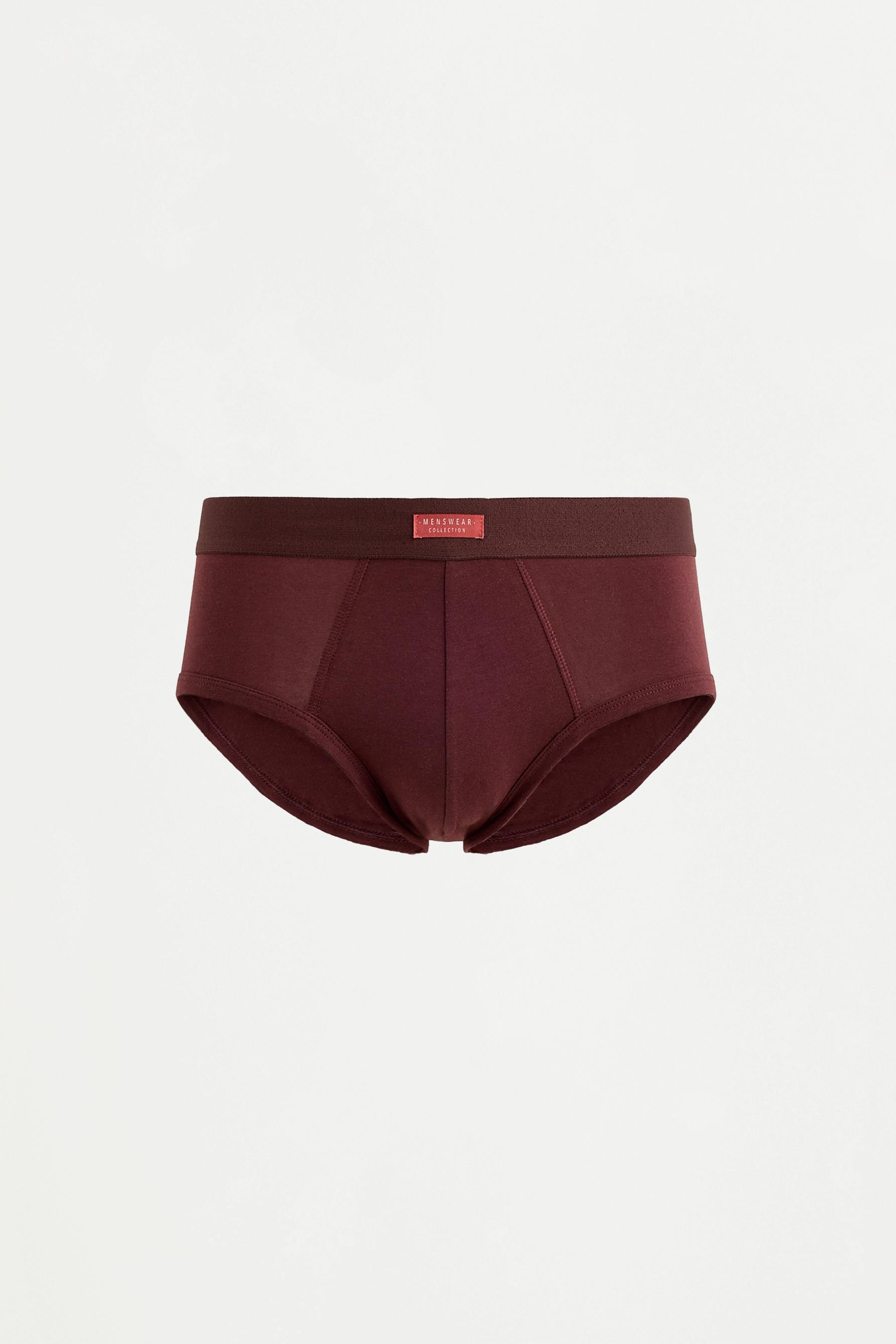 Briefs with text (Pack of 5) — MAROON