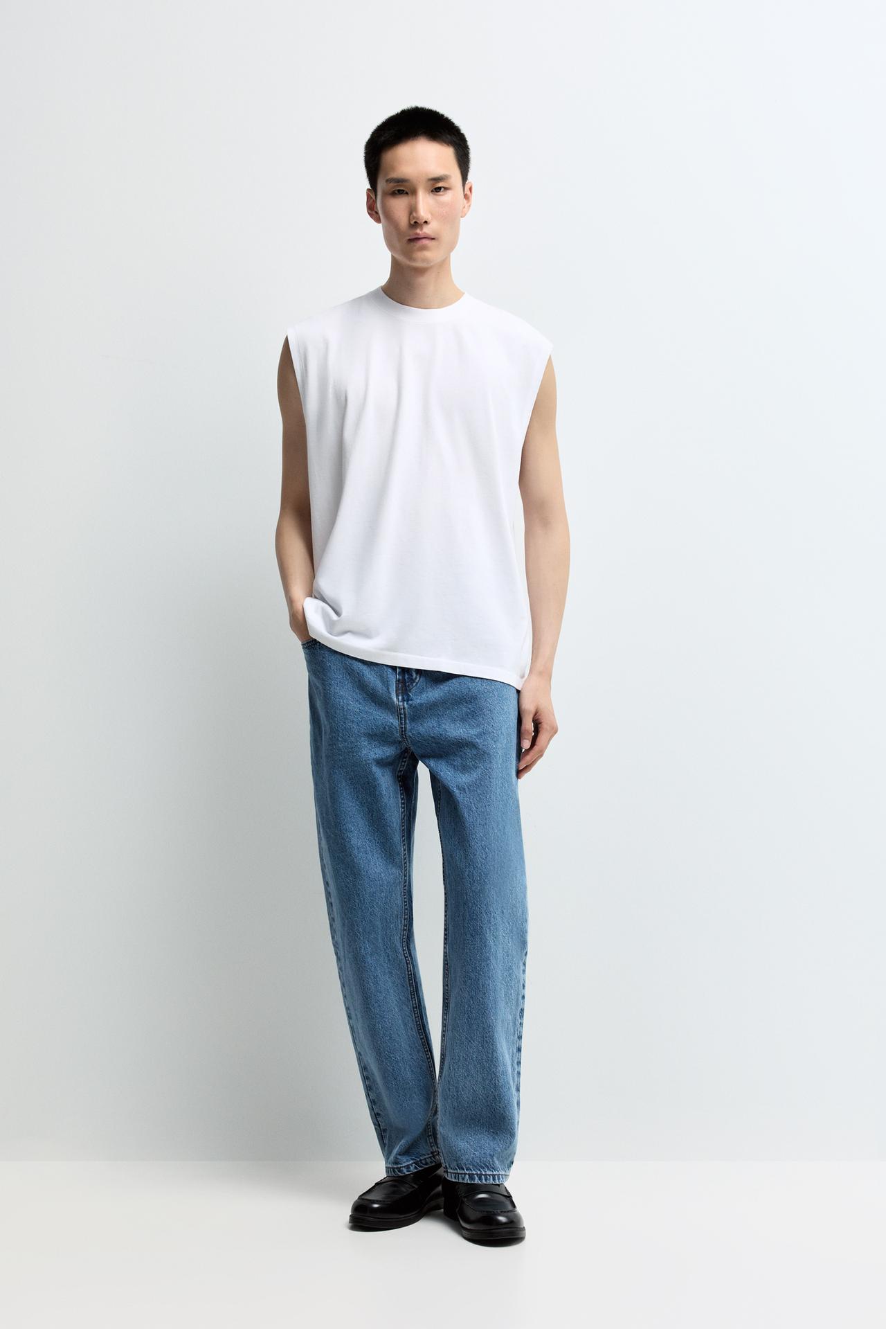 Faded-effect sleeveless T-shirt — OFF WHITE