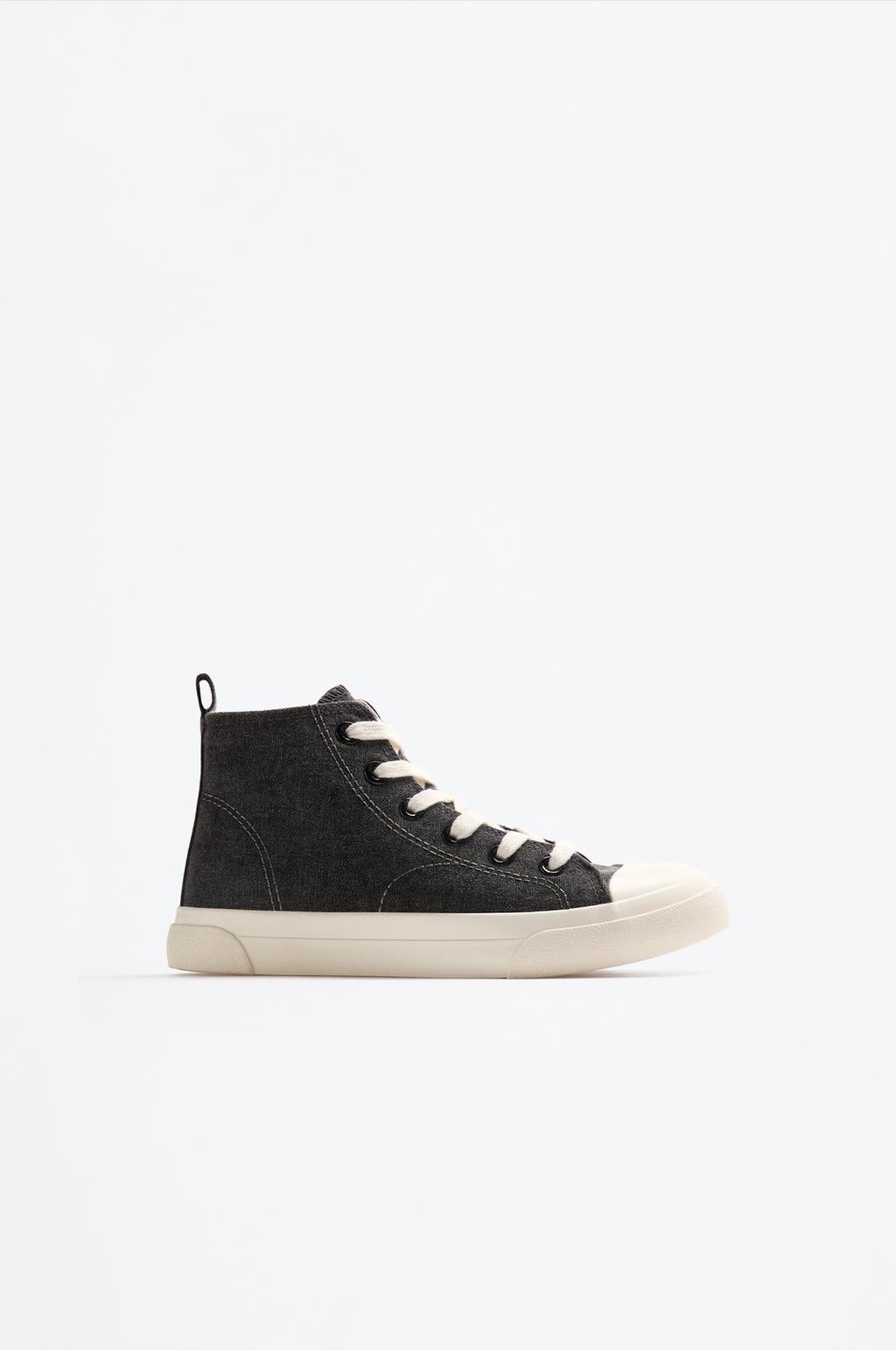 Faded-effect high-top trainers with toecap