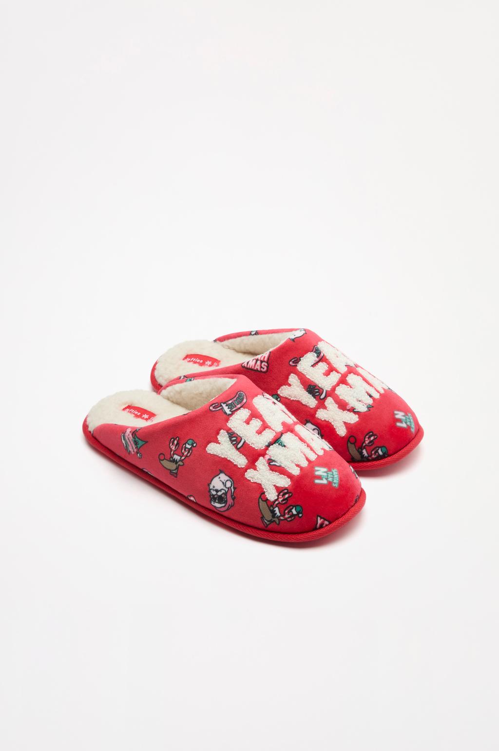 Woman | Faux fur Christmas house slippers