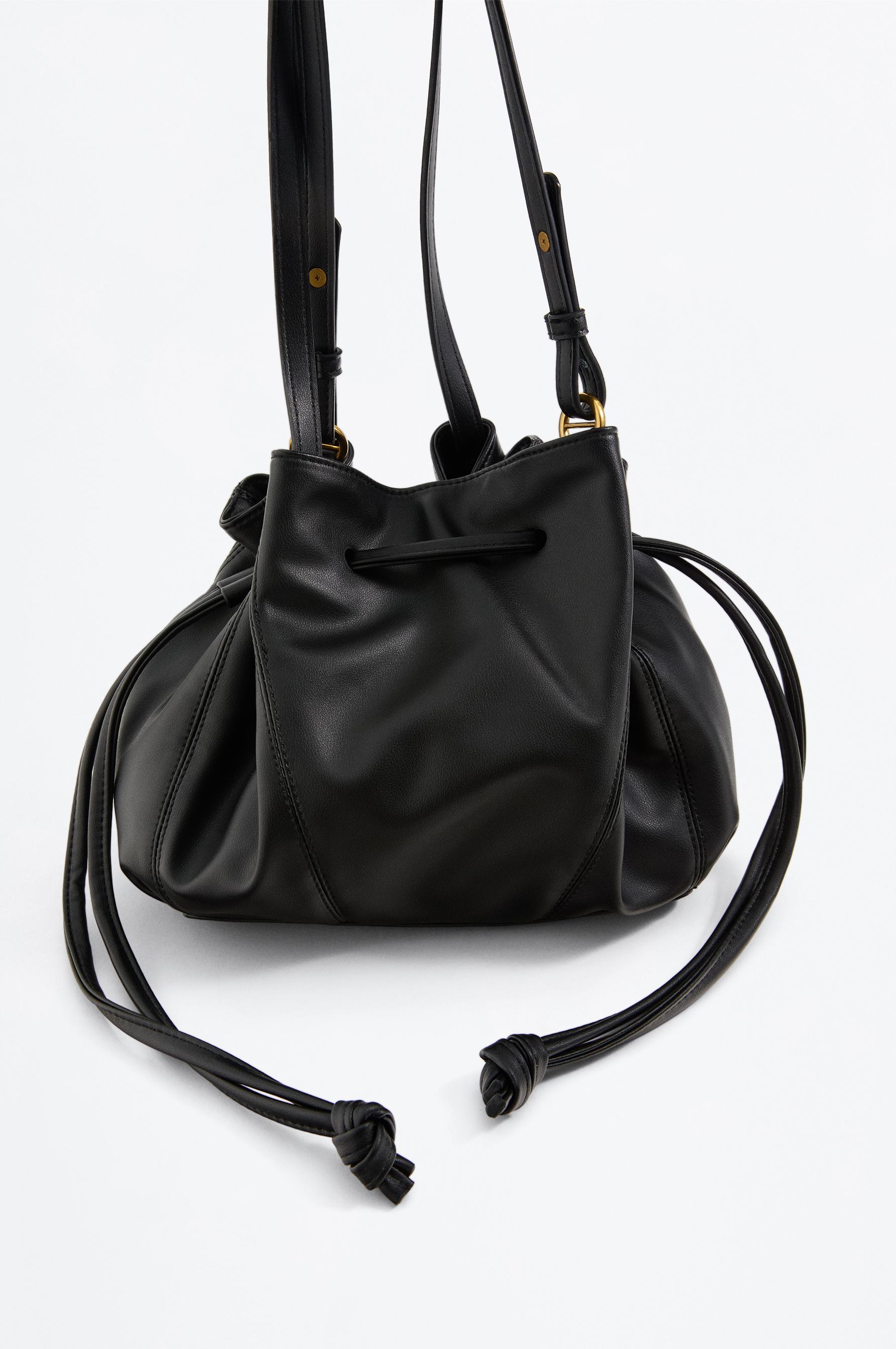 Gathered shoulder bag — BLACK