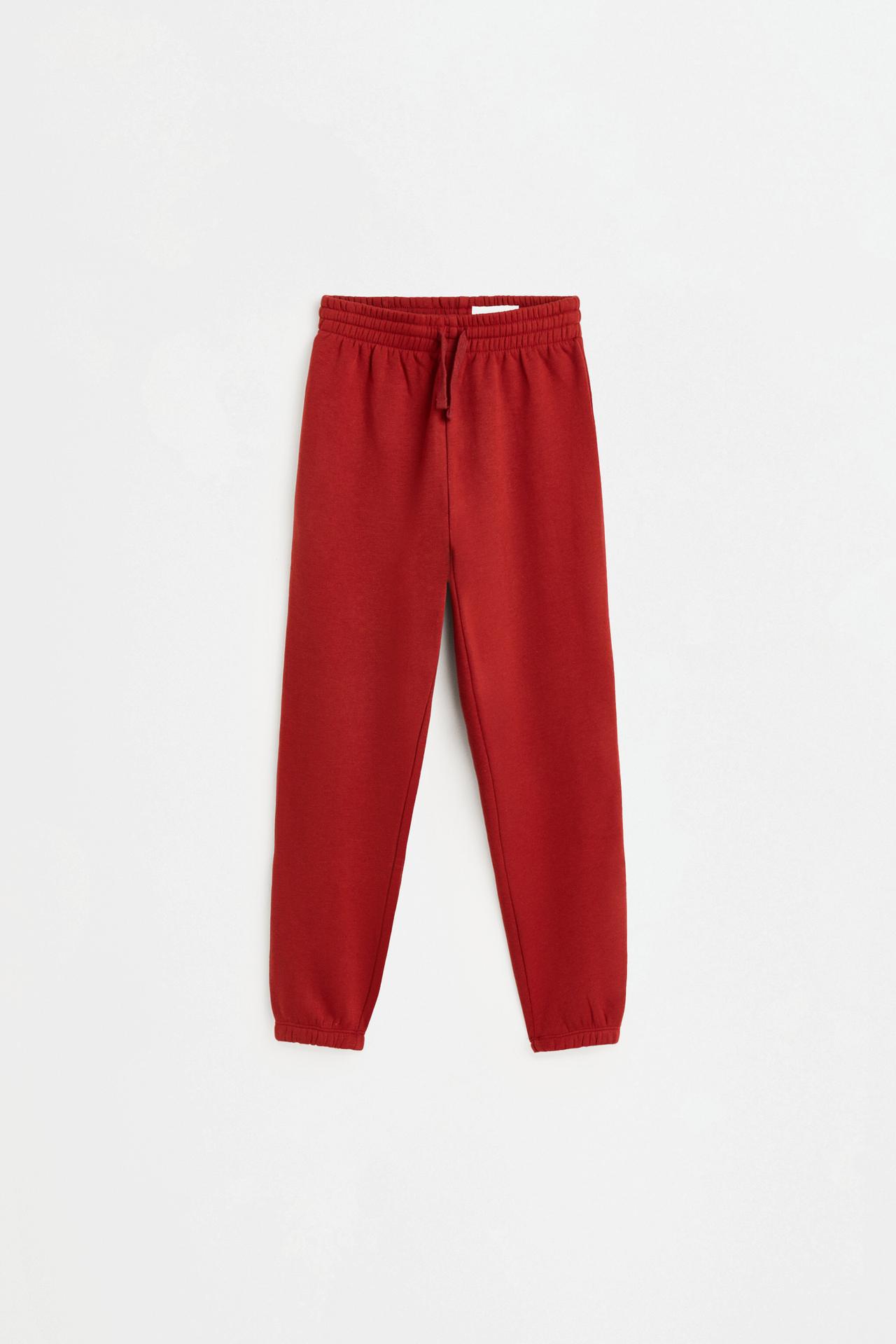 Solid plush trousers — DARK PINK