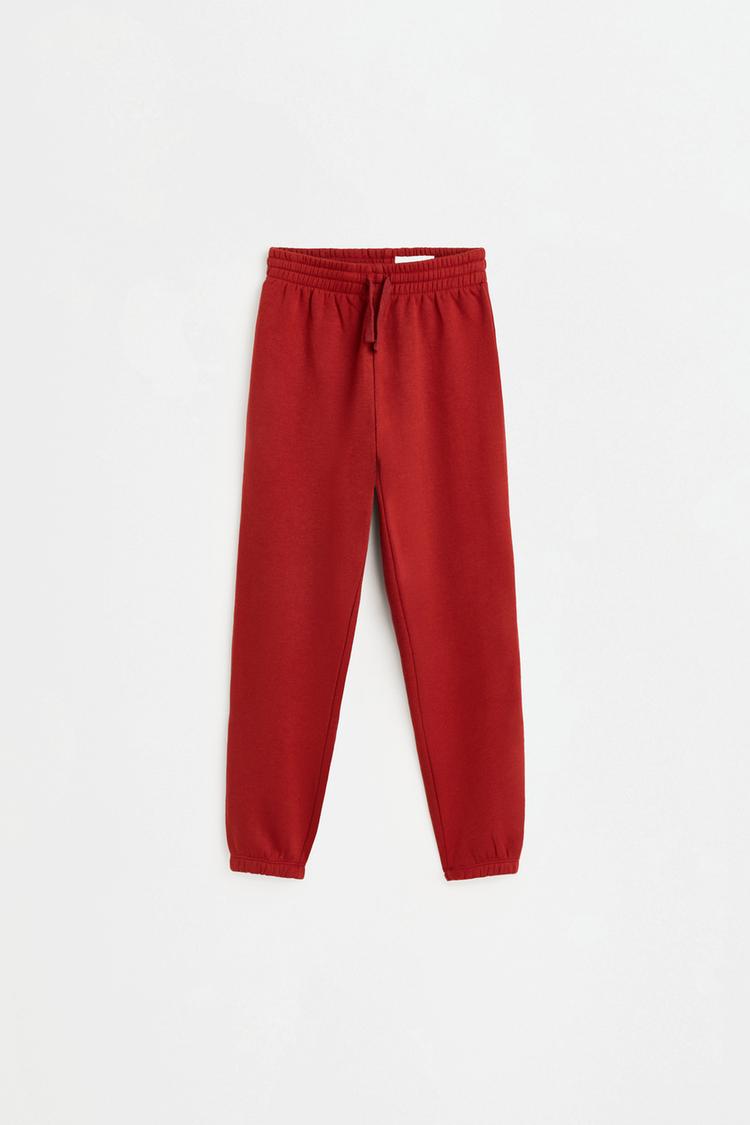Solid plush trousers — DARK PINK