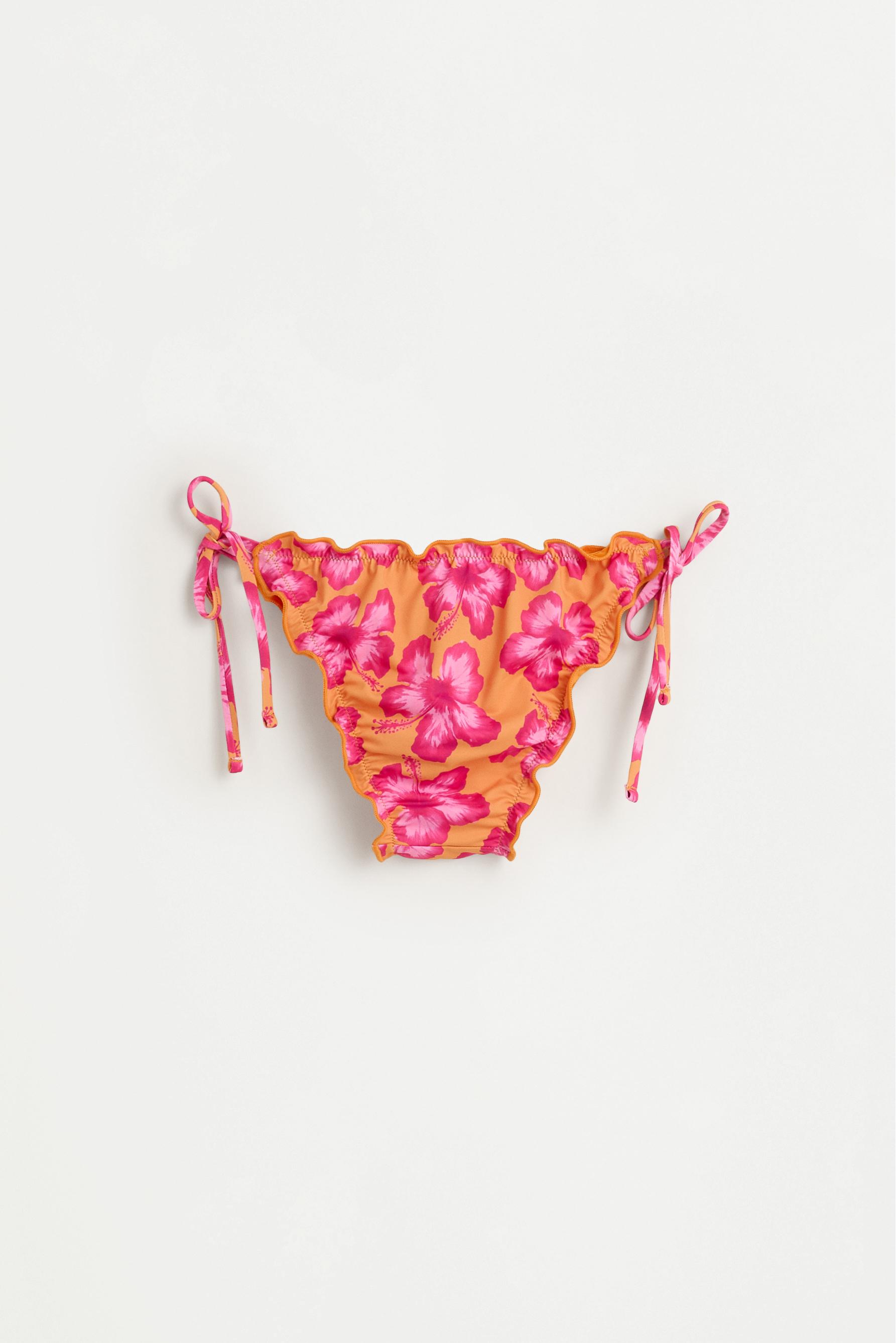 Floral print bikini bottom — ORANGE