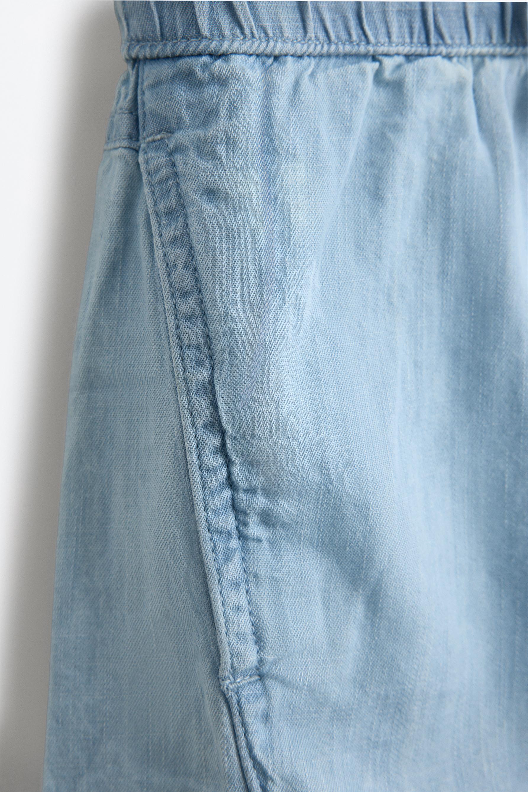 Lightweight denim shorts — FADED BLUE