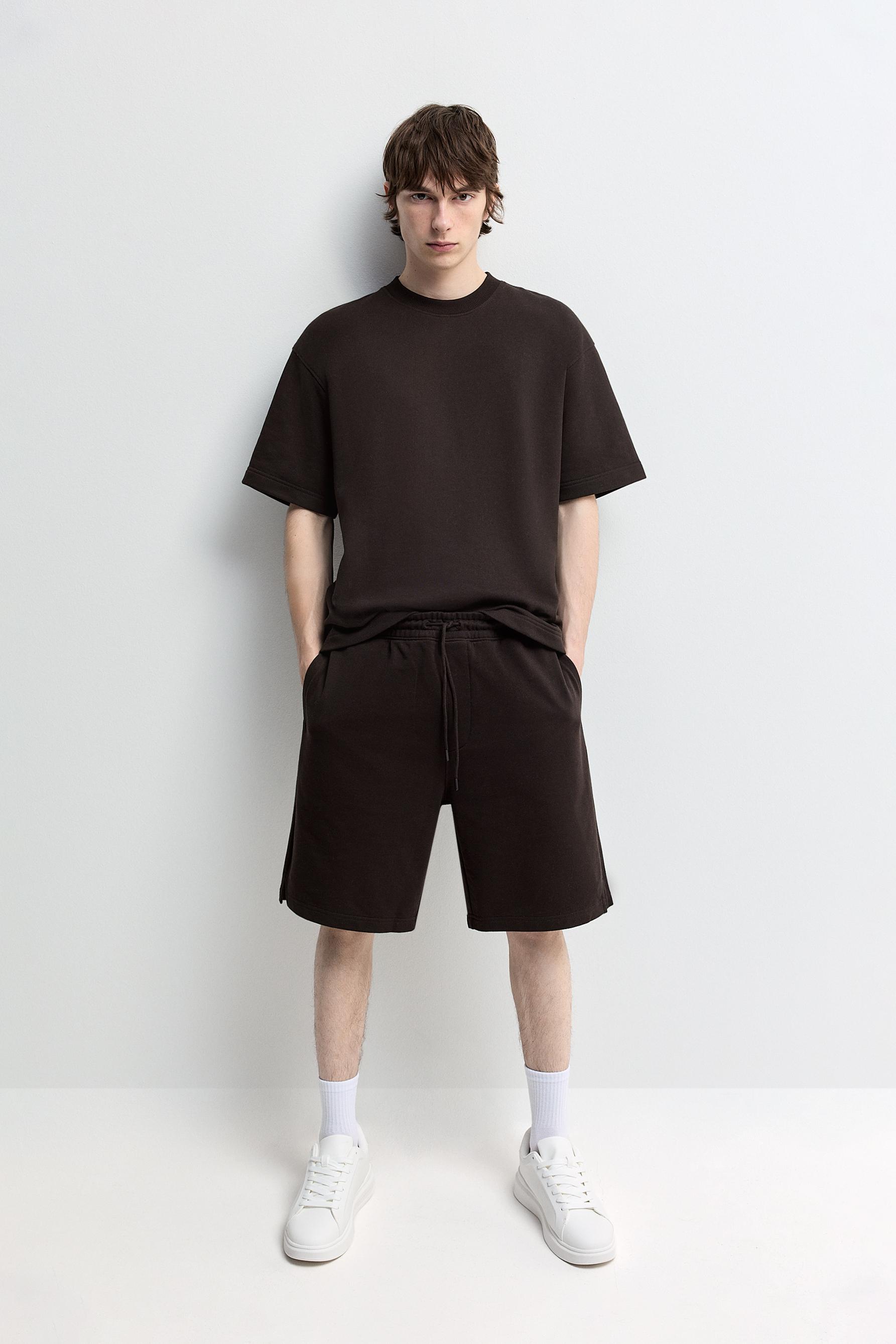 Tracksuit Bermuda shorts — DARK BROWN