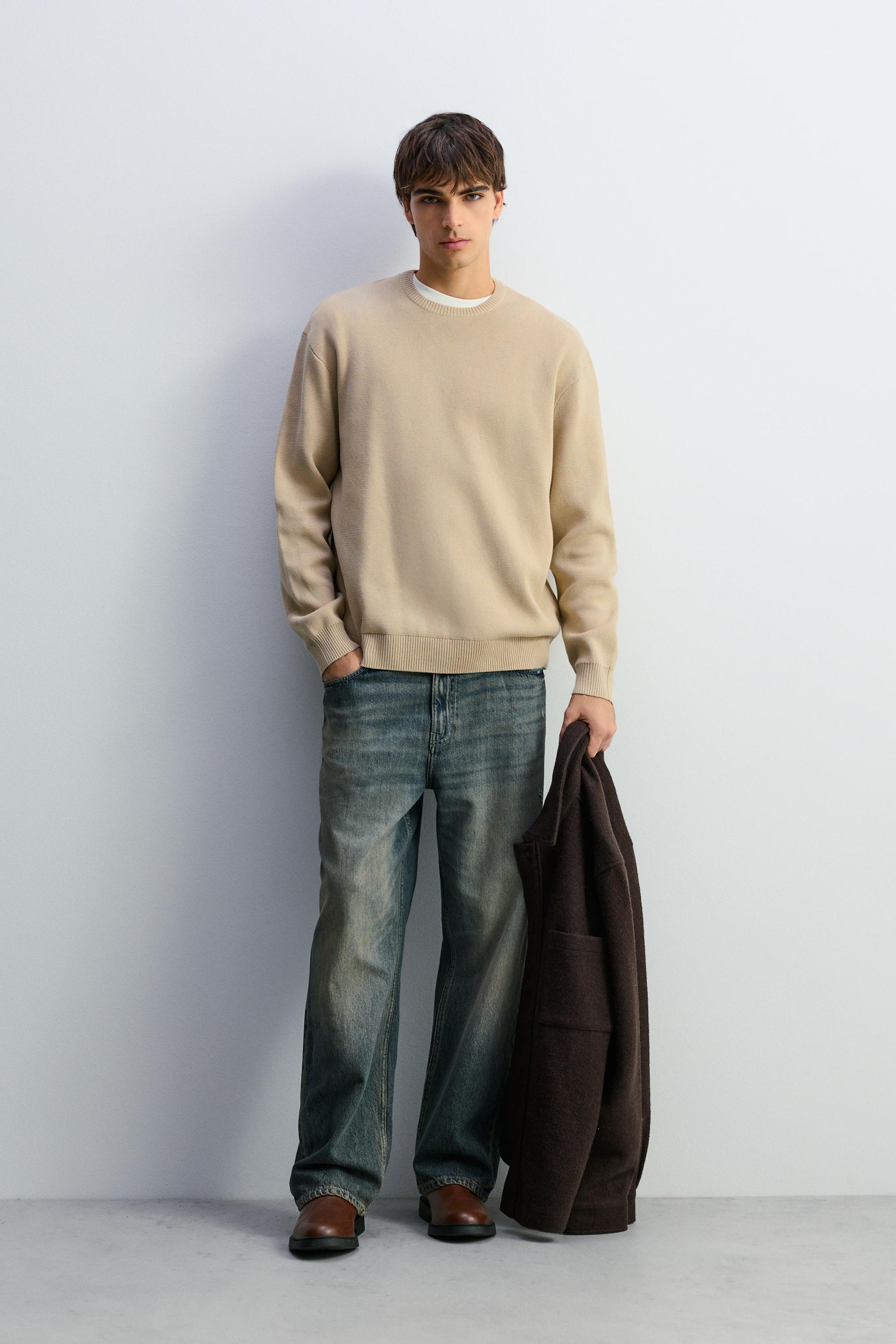 Compact knit sweater — SAND
